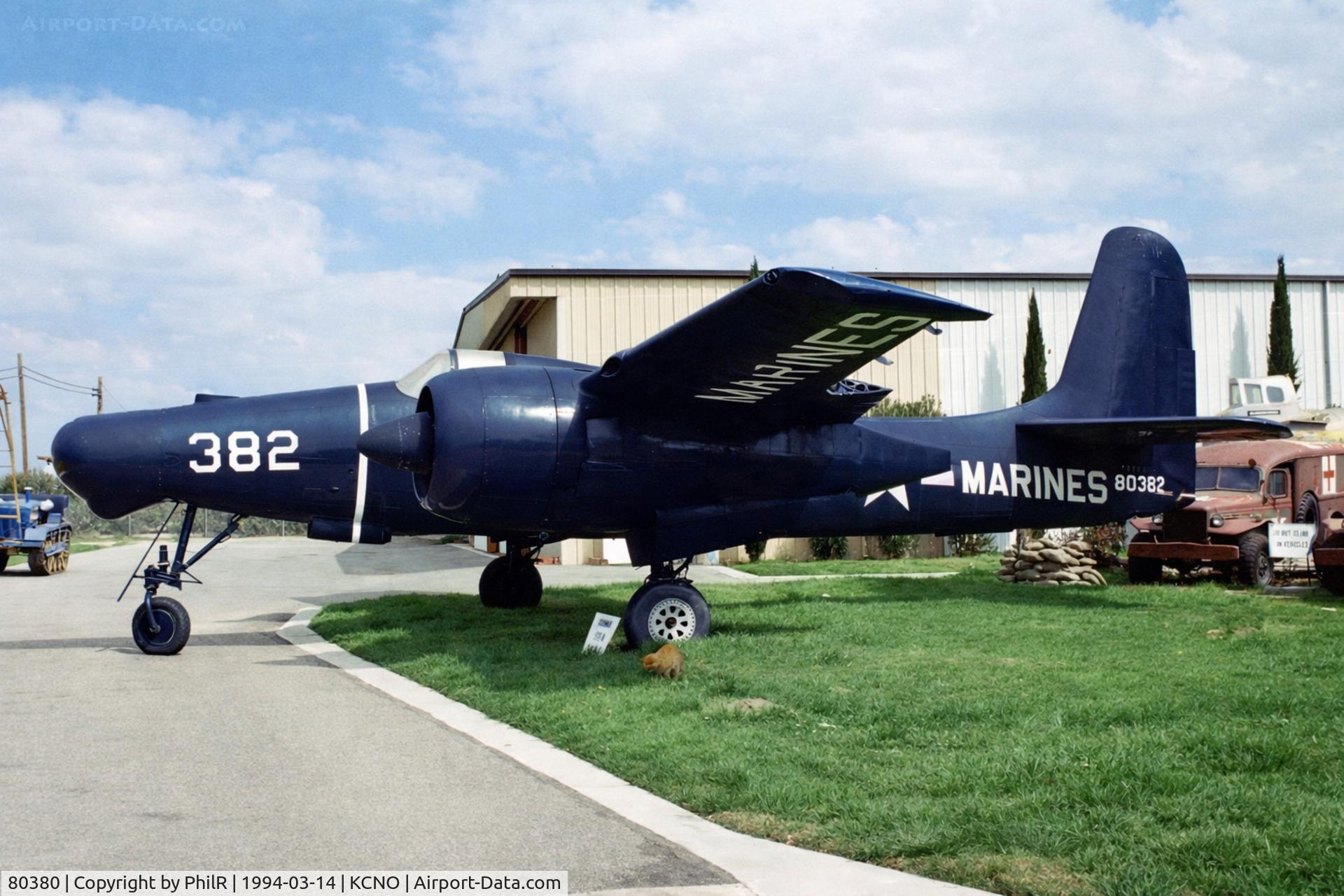 HB-RDG, 1945 Grumman TBM-3R Avenger C/N 3381, 80382 1944 Grumman F7F-3N Tigercat USMC Planes of Fame Chino

