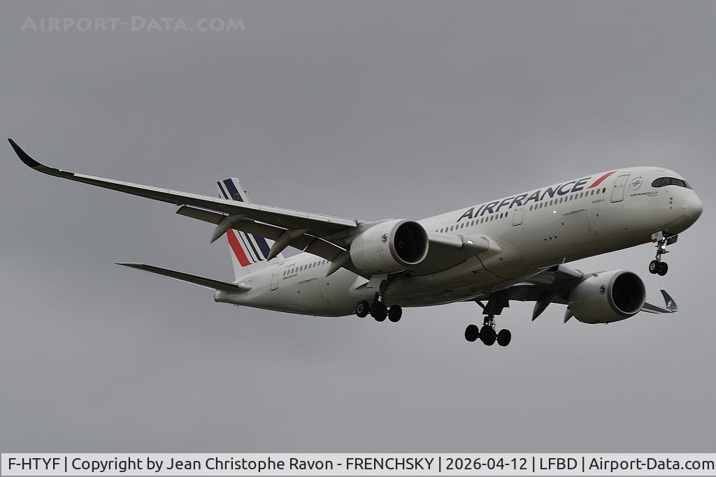 F-HTYF, 2020 Airbus A350-941 C/N 422, Paris (CDG)	Bordeaux (BOD)	(AFR374V)