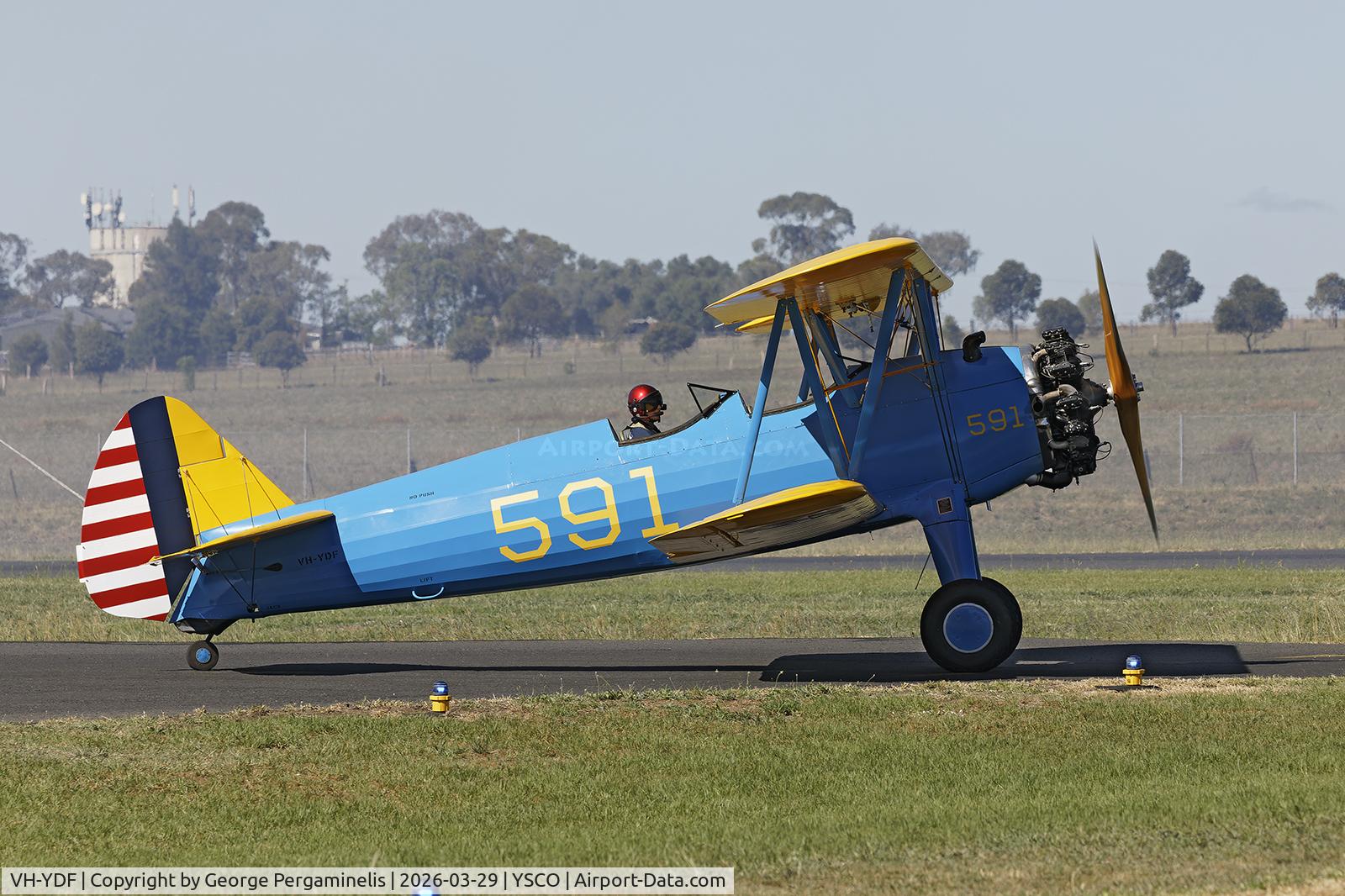 VH-YDF, 1941 Boeing B75N1 C/N 75-2599B, Warbirds Over Scone 2026.