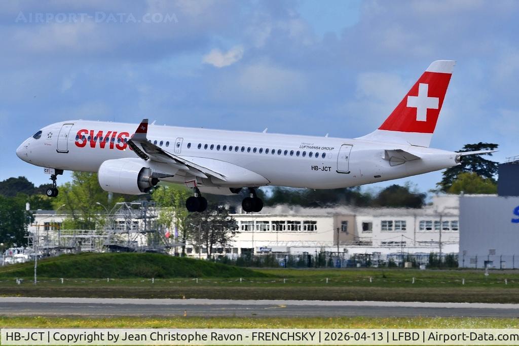 HB-JCT, 2018 Airbus A220-300 C/N 55046, Zurich (ZRH)	Bordeaux (BOD)	LX552