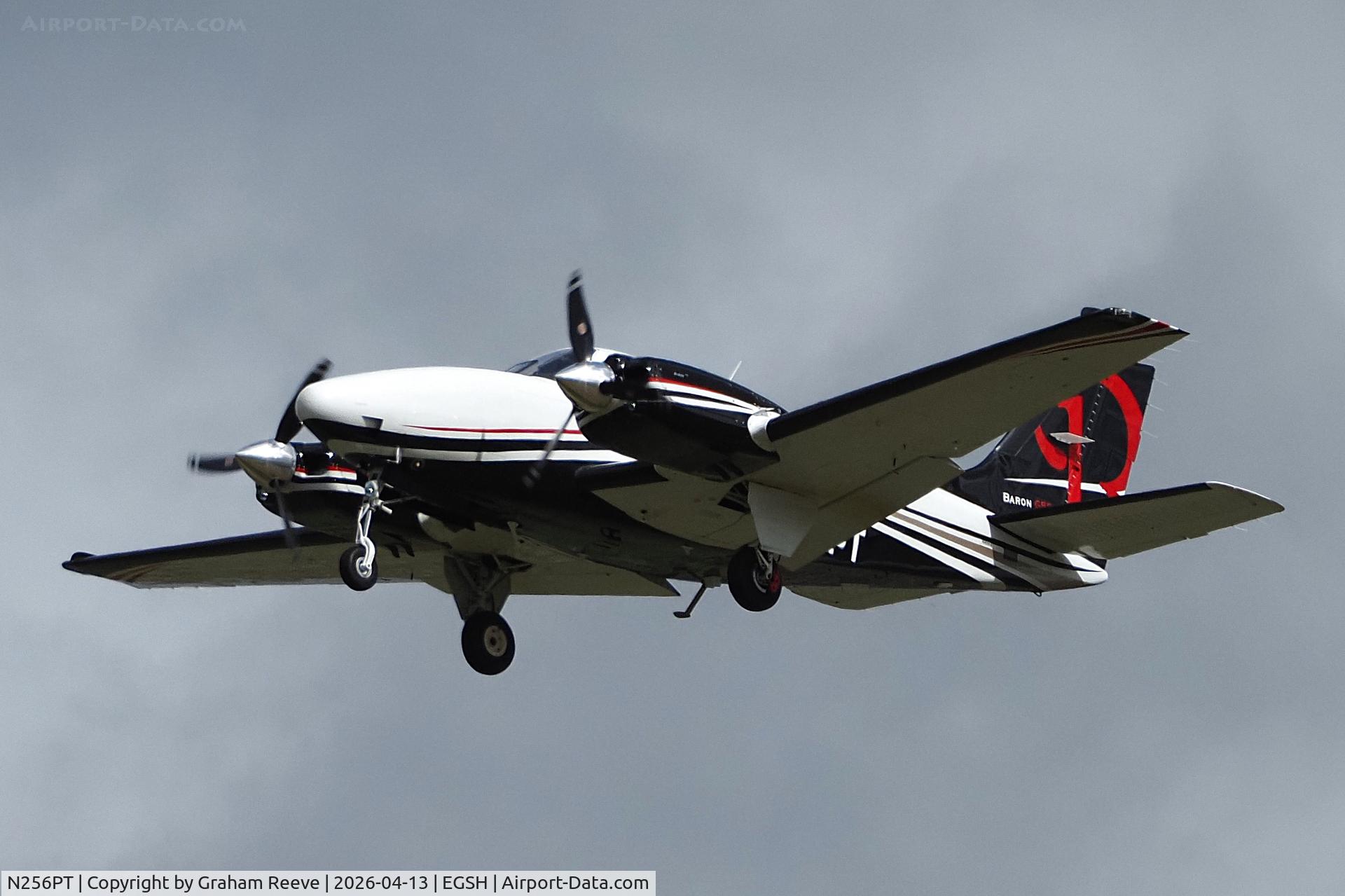 N256PT, Hawker Beechcraft Corp G58 Baron C/N TH-2350, On approach to Norwich.