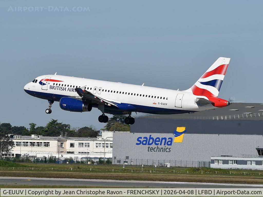 G-EUUV, 2008 Airbus A320-232 C/N 3468, London (LGW)	Bordeaux (BOD)	BA2570
