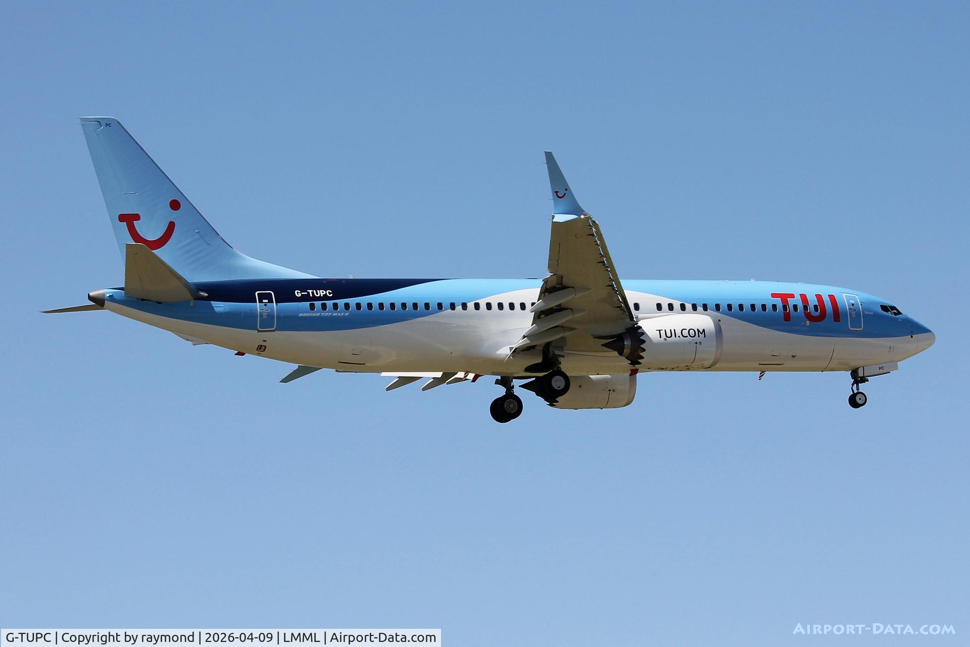 G-TUPC, Boeing 737- MAX 8 C/N 65740, Boeing 737 8-MAX reg G-TUPC of TUIFly on final approach for RW31 landing in Malta.