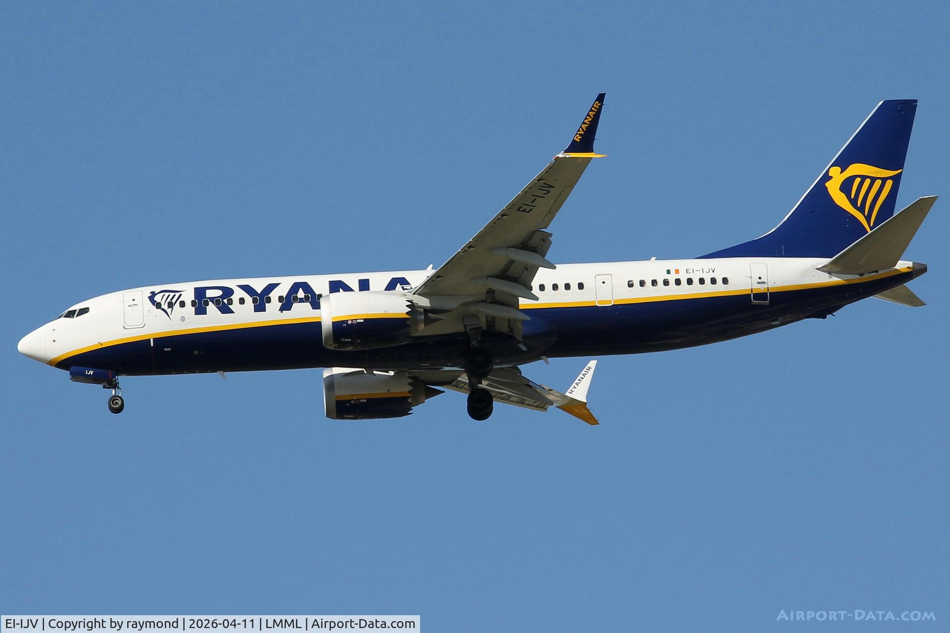 EI-IJV, 2024 Boeing 737-8 MAX 200 C/N 62376, Boeing 737-8 MAX 200 reg EI-IJV of Ryanair on final approach for RW31 landing in Malta.