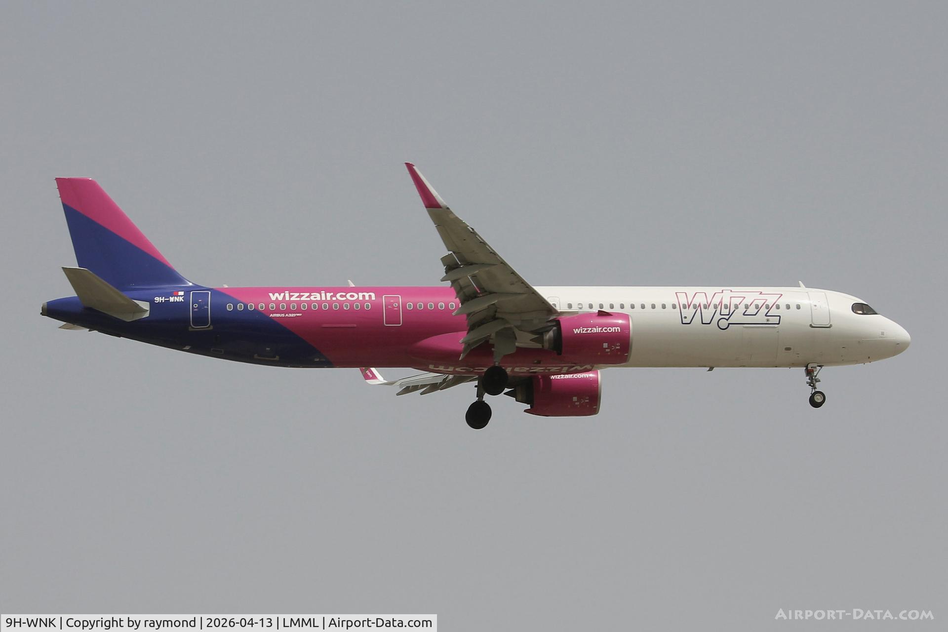 9H-WNK, 2024 Airbus A321-271NX NEO C/N 11816, Airbus A321-271NX reg 9H-WNK of Wizzair Malta landing in Malta RW13.