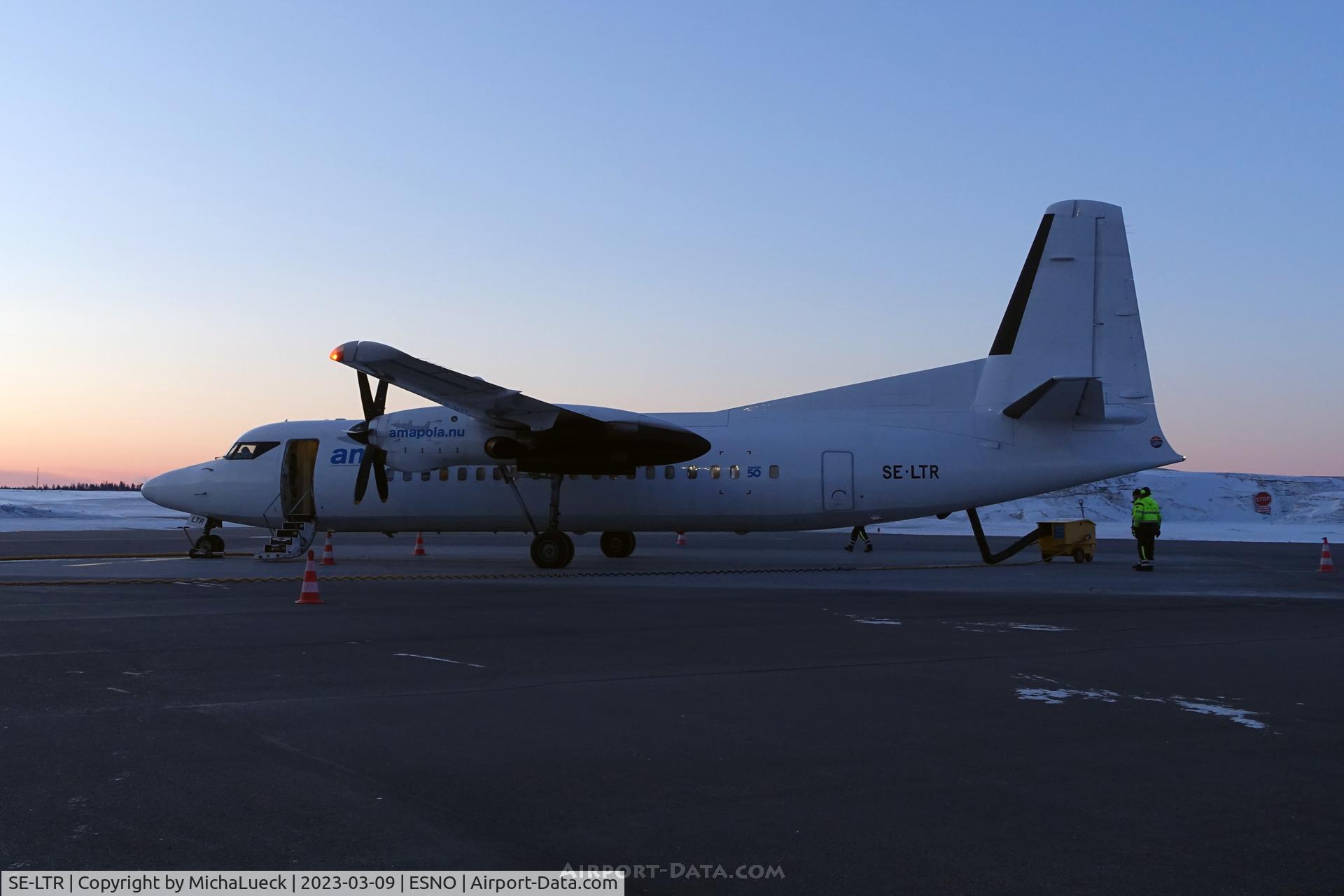 SE-LTR, 1991 Fokker 50 C/N 20226, A frosty 6am at Örnsköldsvik