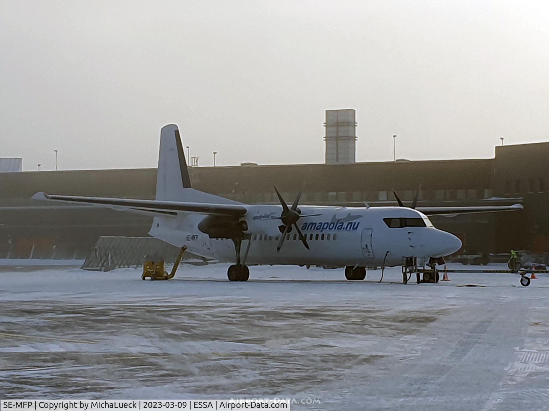 SE-MFP, 1987 Fokker 50 C/N 20105, A frosty March morning at Arlanda