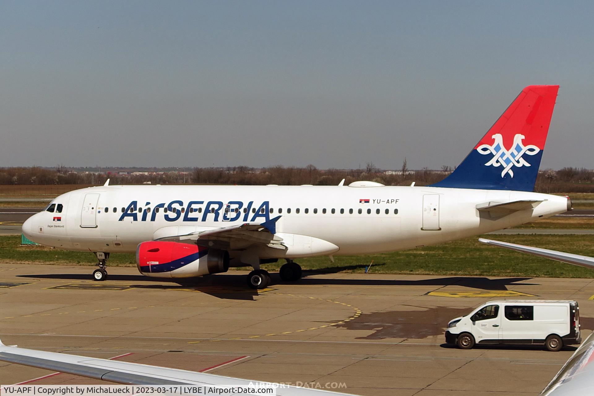 YU-APF, 2007 Airbus A319-132 C/N 3317, At Nikola Tesla airport