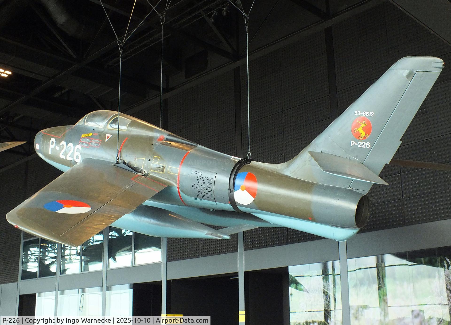 P-226, 1953 Republic F-84F Thunderstreak C/N Not found (53-6612/P-226), Republic F-84F Thunderstreak at the Nationaal Militair Museum / National Military Museum, Soesterberg