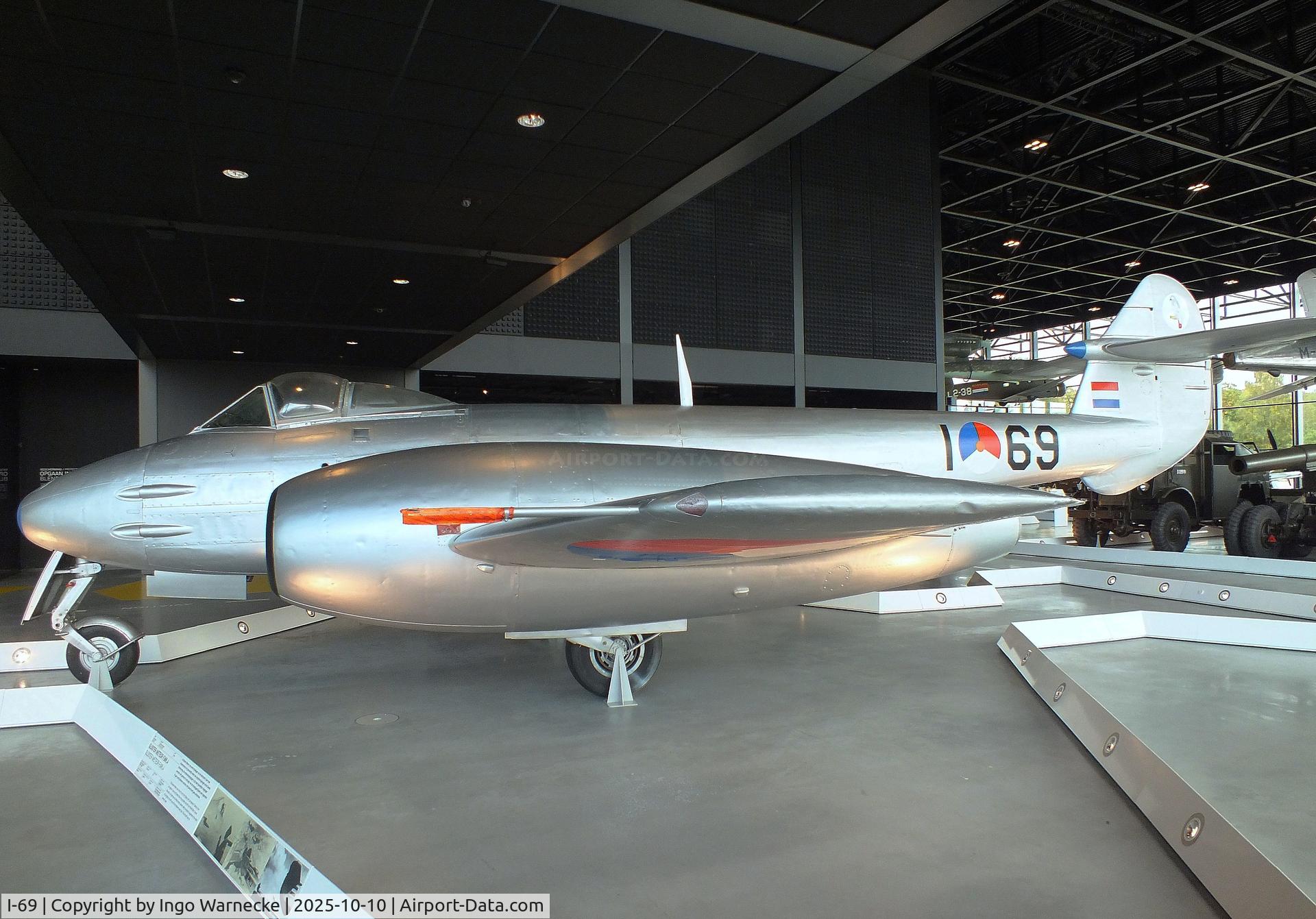 I-69, Gloster Meteor F.4 C/N Not found VZ409/I-69, Gloster Meteor F4 at the Nationaal Militair Museum / National Military Museum, Soesterberg