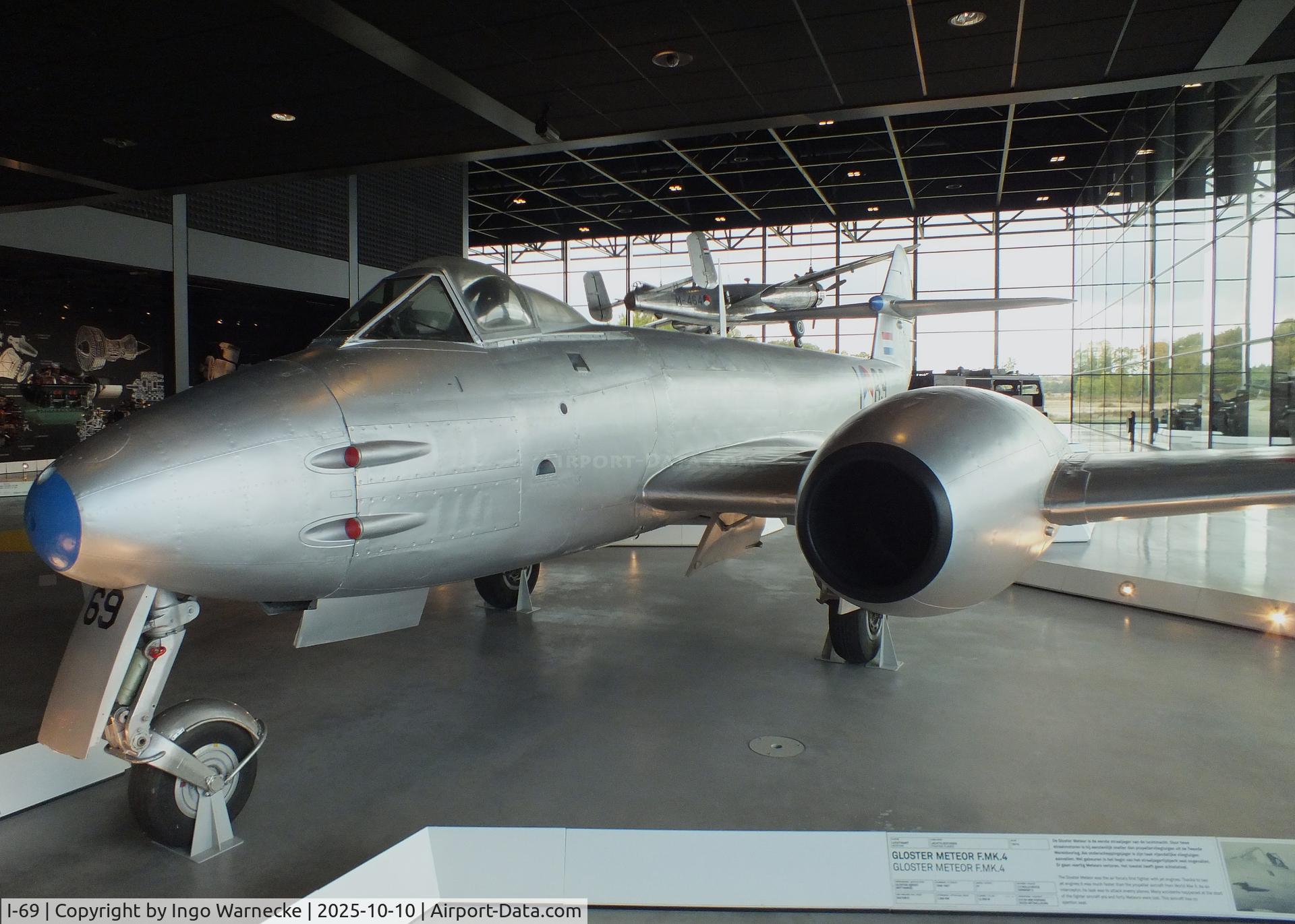 I-69, Gloster Meteor F.4 C/N Not found VZ409/I-69, Gloster Meteor F4 at the Nationaal Militair Museum / National Military Museum, Soesterberg