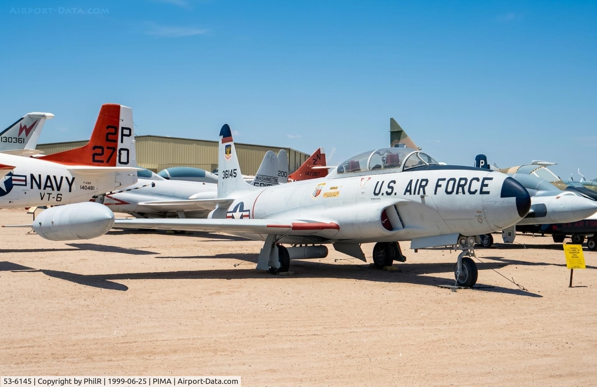 53-6145, 1953 Lockheed T-33A Shooting Star C/N 580-9767, 53-6145 1953 Lockheed T-33 Shooting Star USAF Pima 
