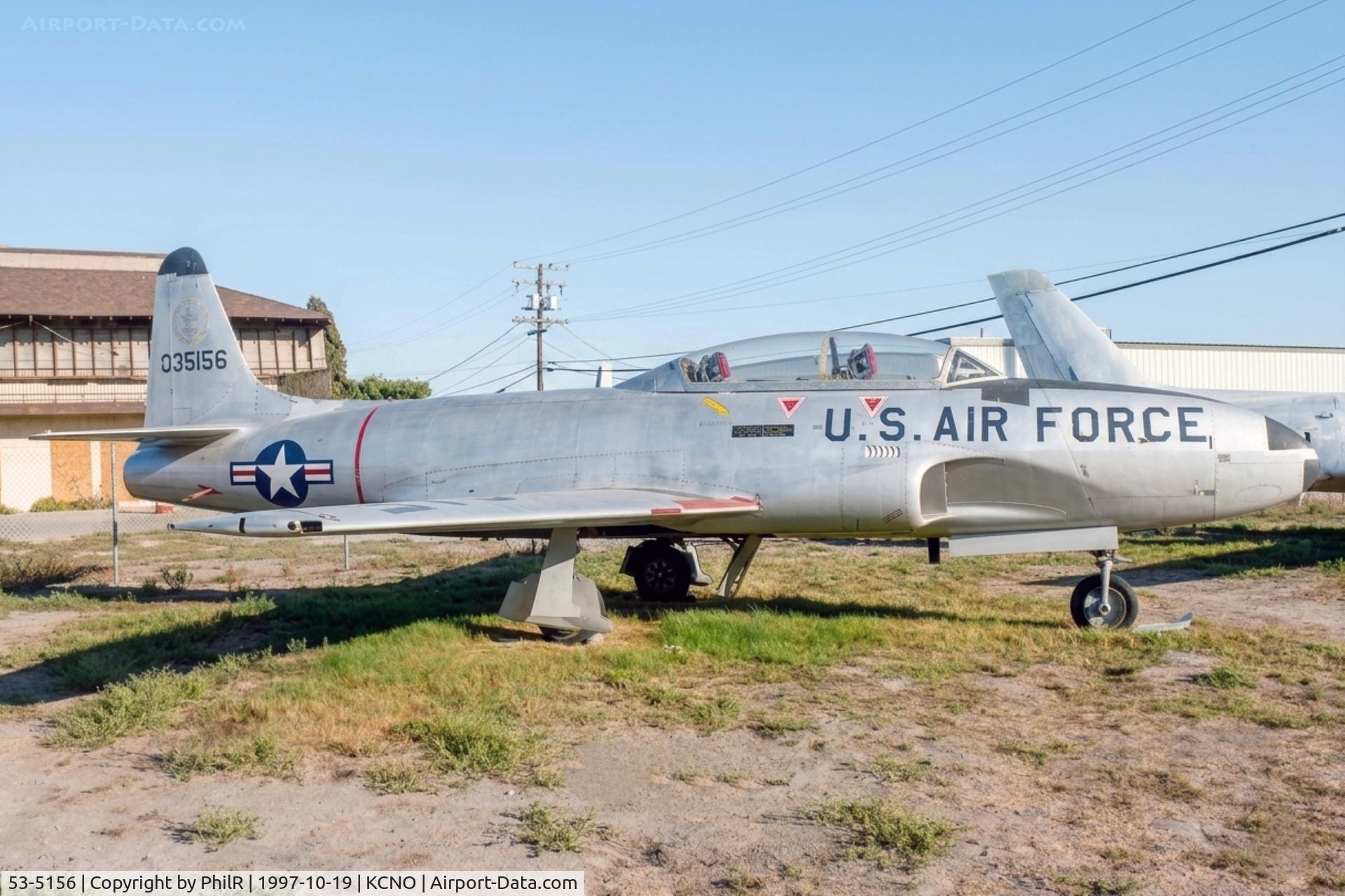 53-5156, 1953 Lockheed T-33A-1-LO Shooting Star C/N 580-8495, 53-5156 1953 Lockheed T-33A Shooting Star USAF Planes of Fame Chino 
