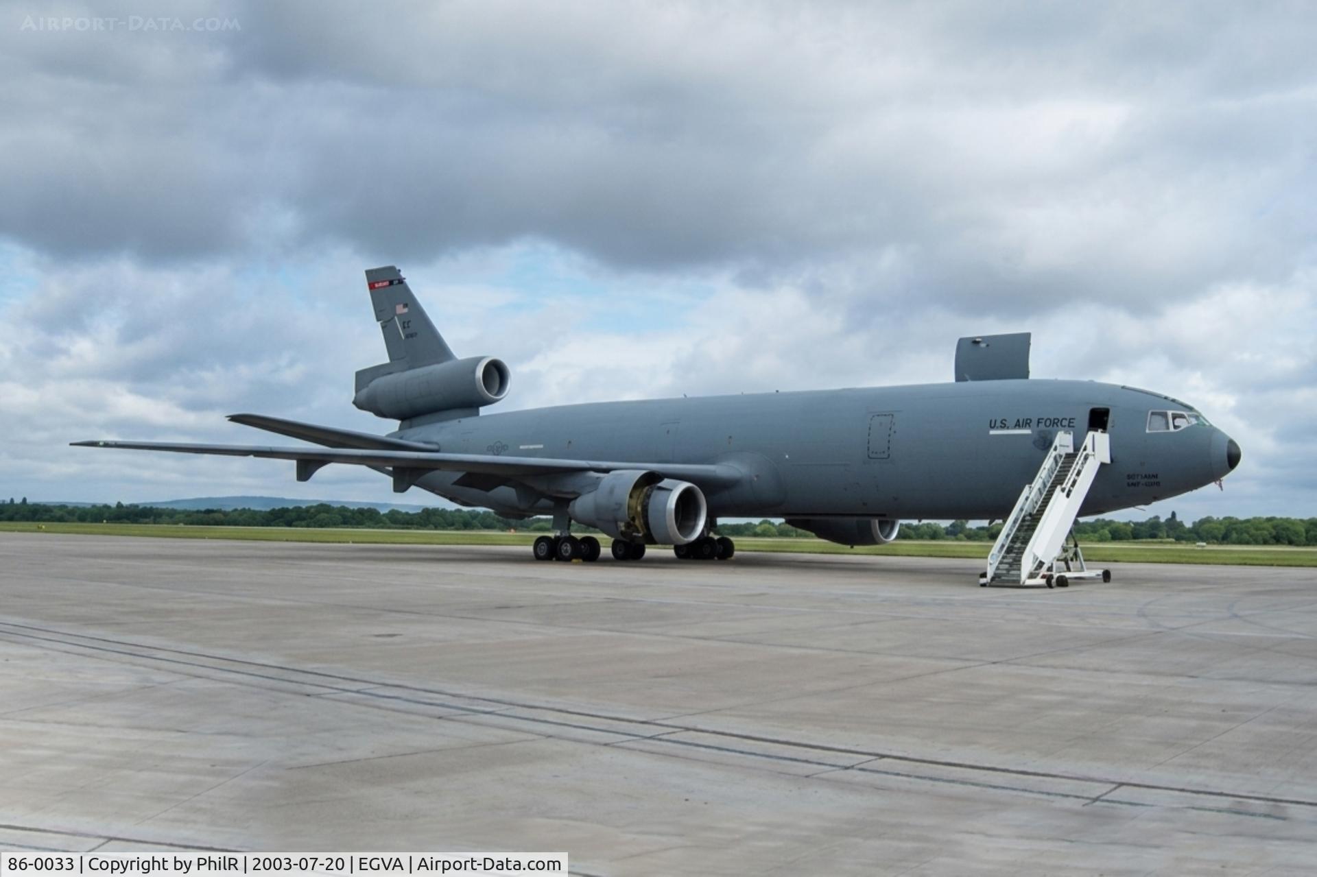 86-0033, 1986 McDonnell Douglas KC-10A Extender C/N 48246, 86-0033 1986 McD KC10A Extender USAF RIAT Fairford 
