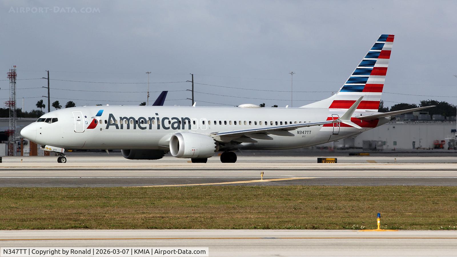 N347TT, 2024 Boeing 737-8 MAX C/N 44489 / 8871, at mia