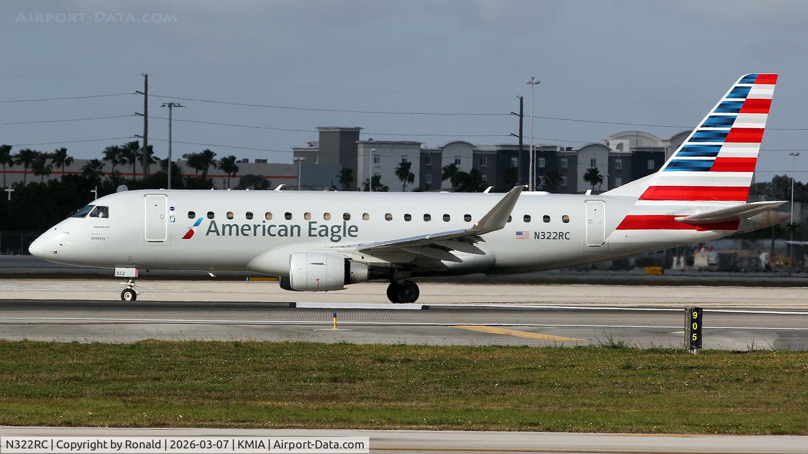 N322RC, 2024 Embraer ERJ-175LR (ERJ-170-200 LR) C/N 17000969, at mia