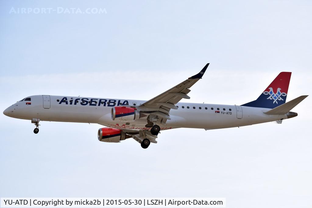 YU-ATD, 2015 Embraer ERJ 195LR C/N 19000698, Landing