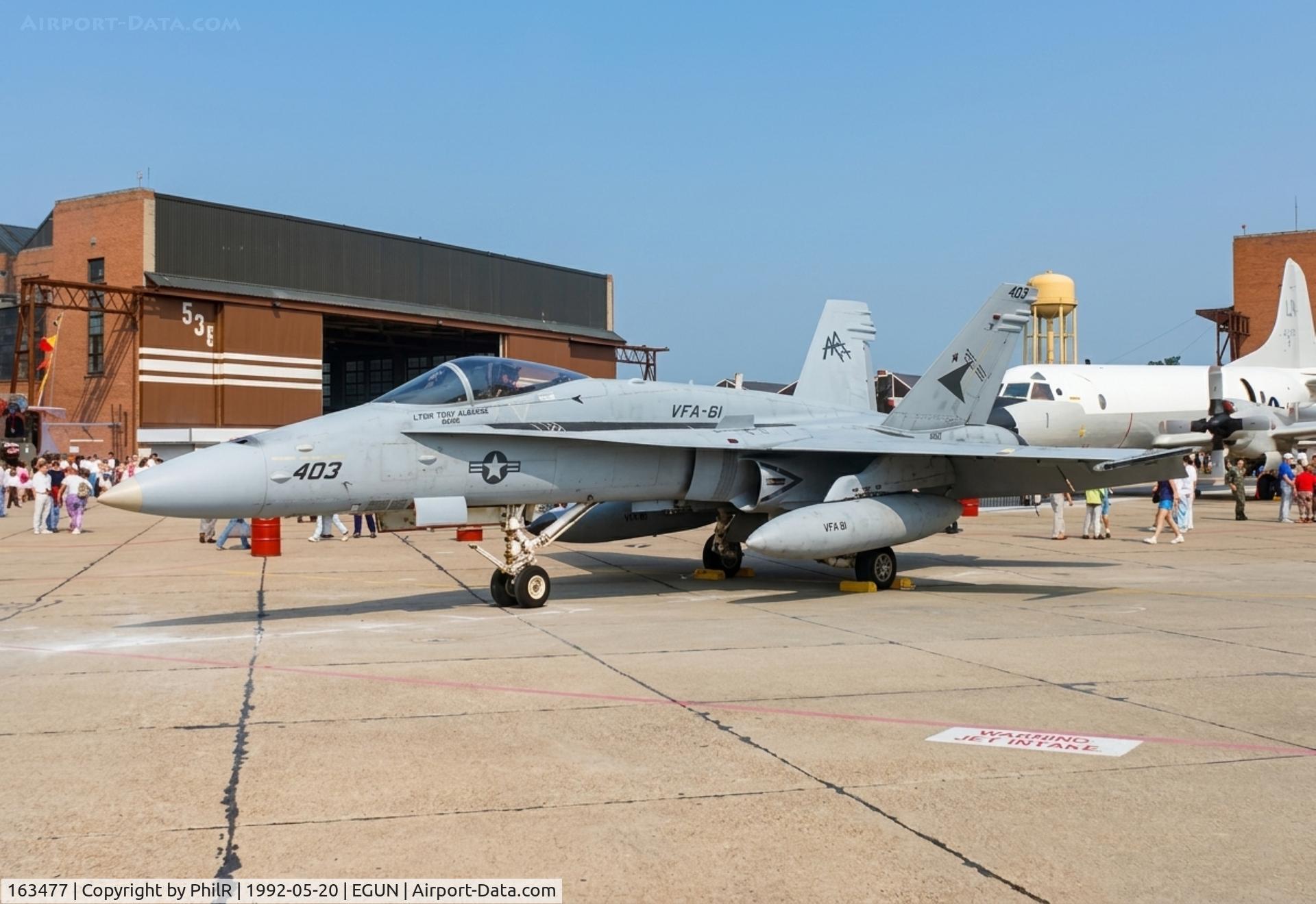 163477, 1988 McDonnell Douglas F/A-18C Hornet C/N 0705/6038, 163477 1988 McD FA-18C Hornet USN Mildenhall