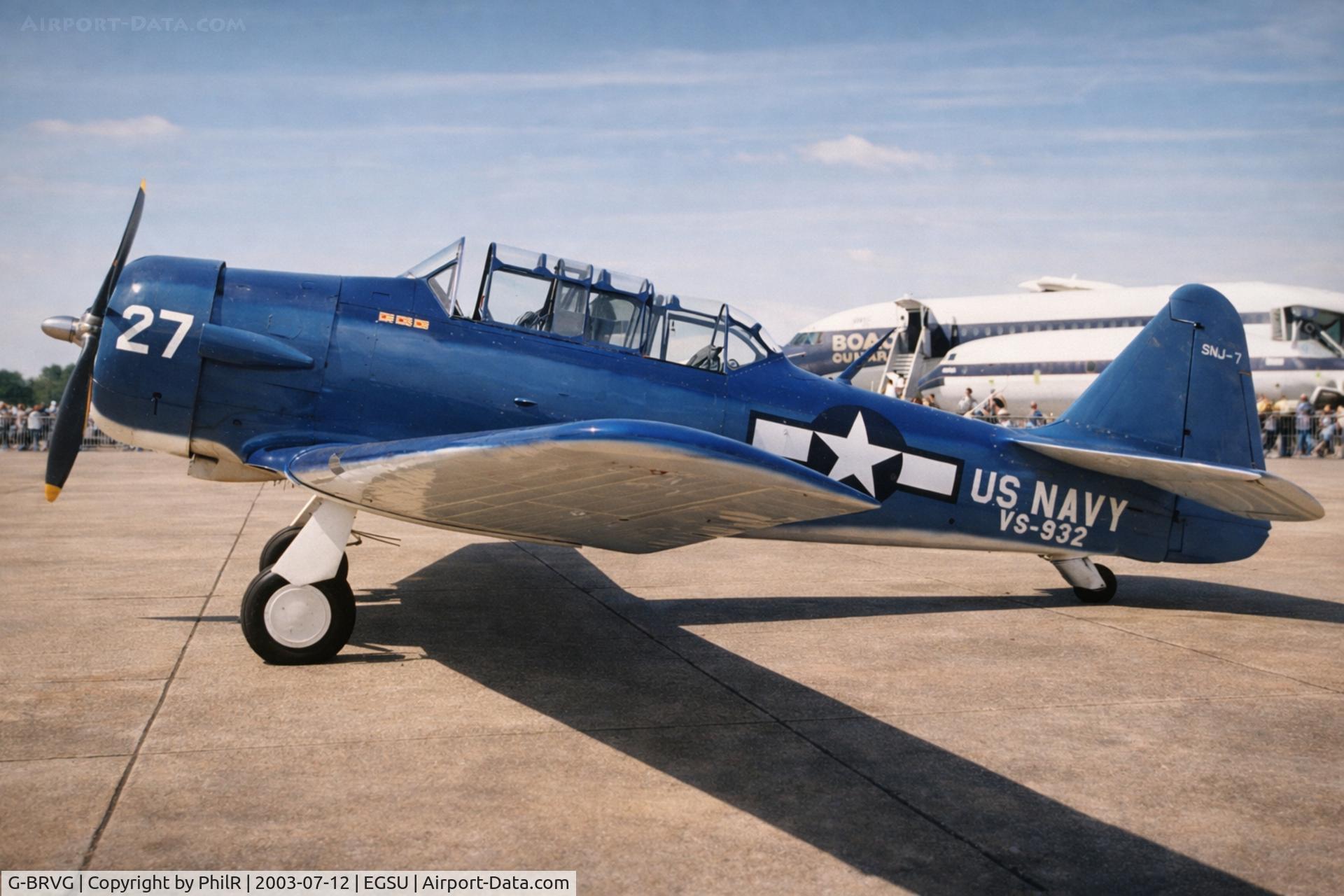 G-BRVG, 1944 North American SNJ-7C Texan C/N 88-17676, G-BRVG (42-85895 USAF, 90678 USN) 1944 North American SNJ-7C Texan USN Duxford 