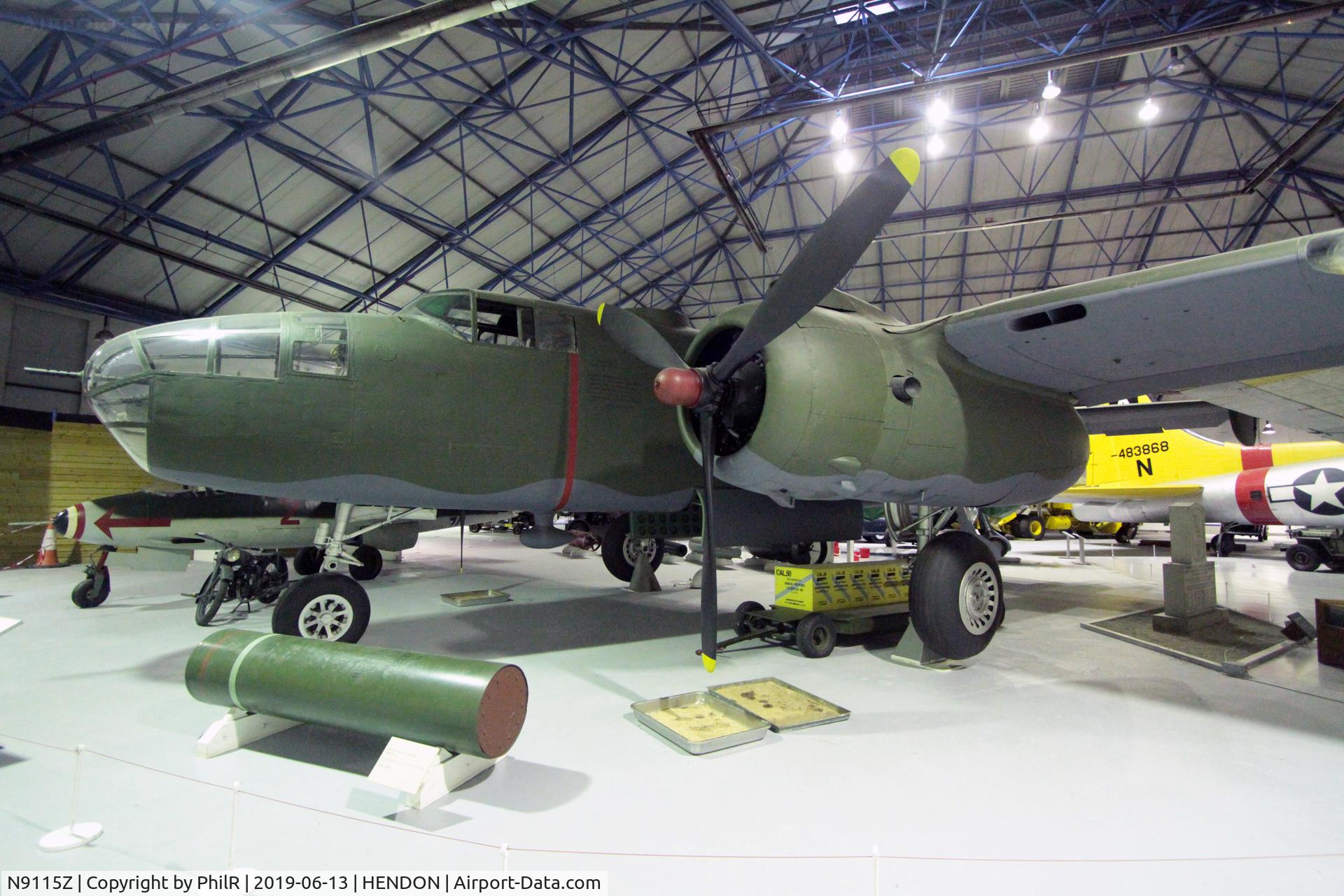 N9115Z, North American TB-25N Mitchell C/N 108-32461, '34037' (44-29366, N9115Z) 1944 North American TB-25N Mitchell RAF Museum Hendon 13.06.19 (1)