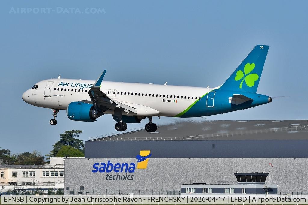 EI-NSB, 2022 Airbus A320-251N C/N 10786, Dublin (DUB)	Bordeaux (BOD)	EI502