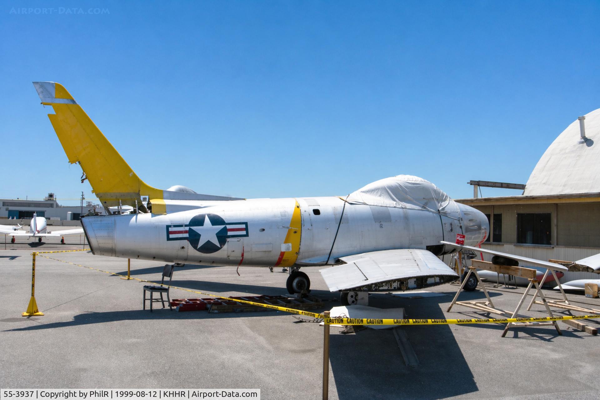 55-3937, 1955 North American F-86F-40 Sabre C/N 227-122, 55-3937 (62-7497 JASDF) 1952 NA F-86F Sabre Western Museum of Flight Hawthorne Ca 
