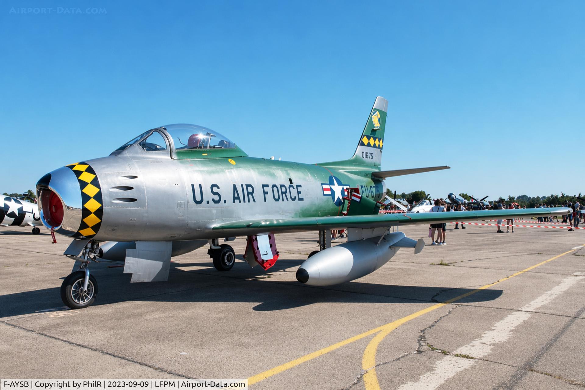 F-AYSB, 1958 Canadair CL-13B Sabre 6 C/N S6-1675, '01675' (KE+104, N80FS, F-AYSB) 1958 Canadair CL-13B Sabre 6 Air Legend Melun-Villaroche 
