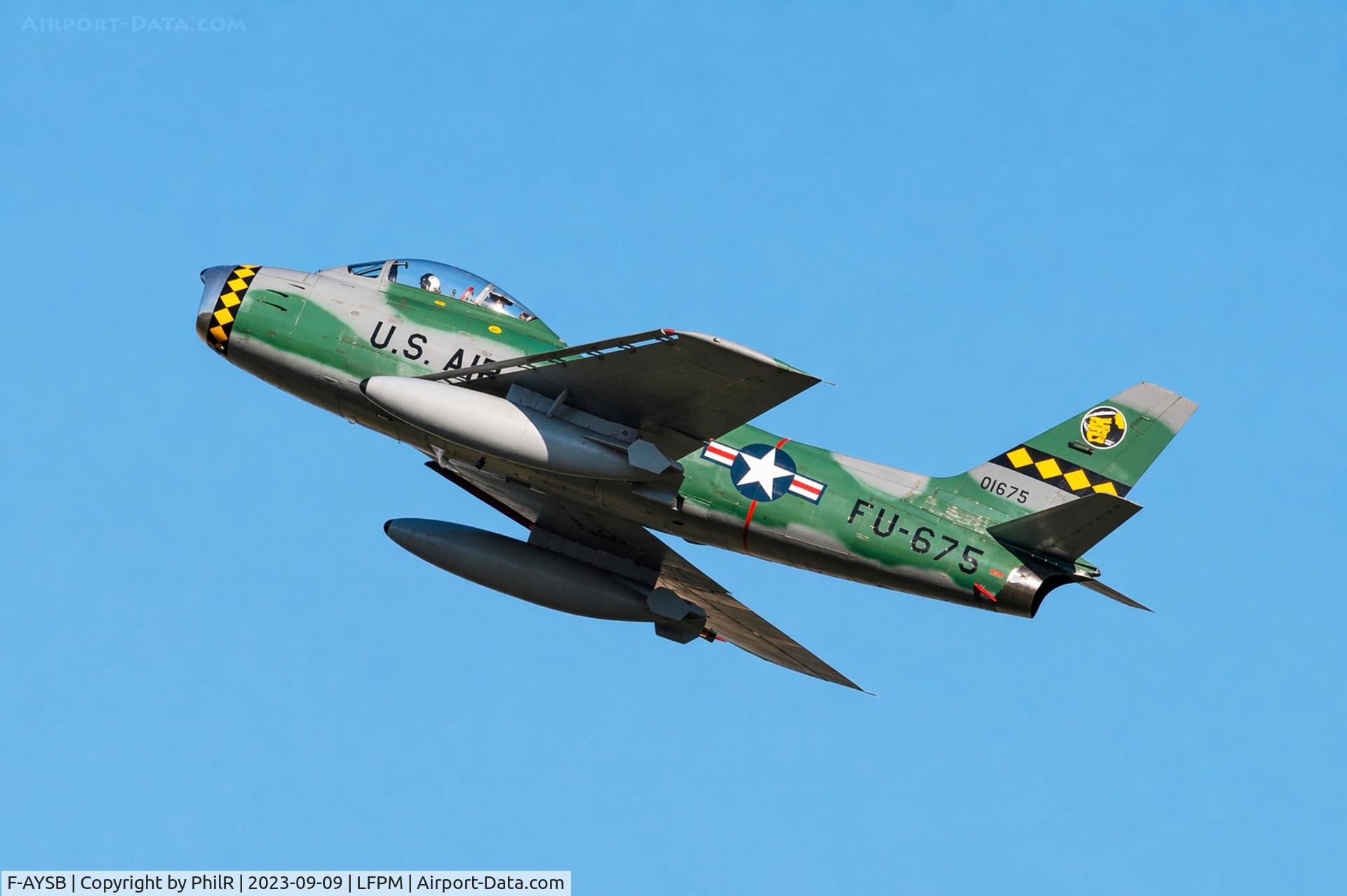 F-AYSB, 1958 Canadair CL-13B Sabre 6 C/N S6-1675, '01675' (KE+104, N80FS, F-AYSB) 1958 Canadair CL-13B Sabre 6 Air Legend Melun-Villaroche
