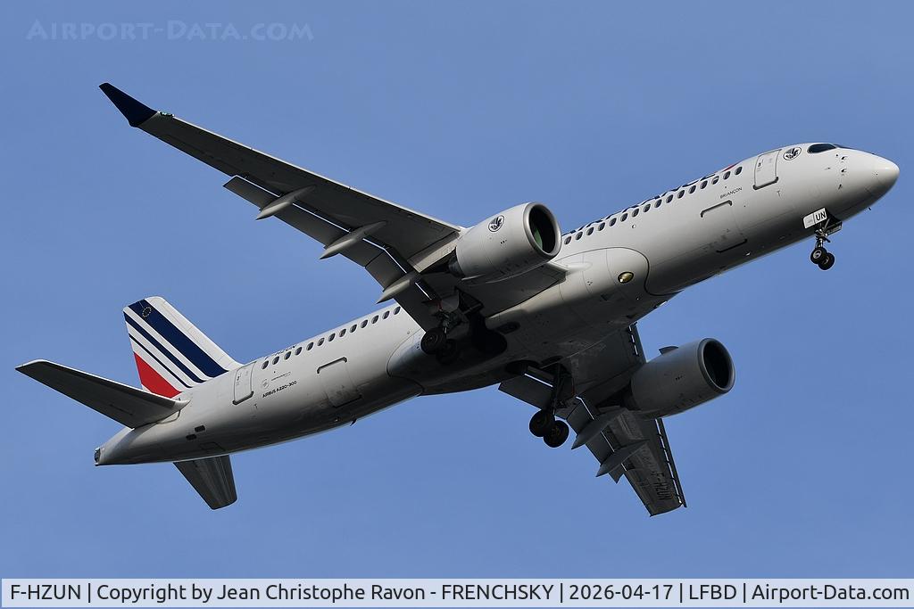 F-HZUN, 2022 Airbus A220-300 C/N 55187, Paris (CDG)	Bordeaux (BOD)	AF7438