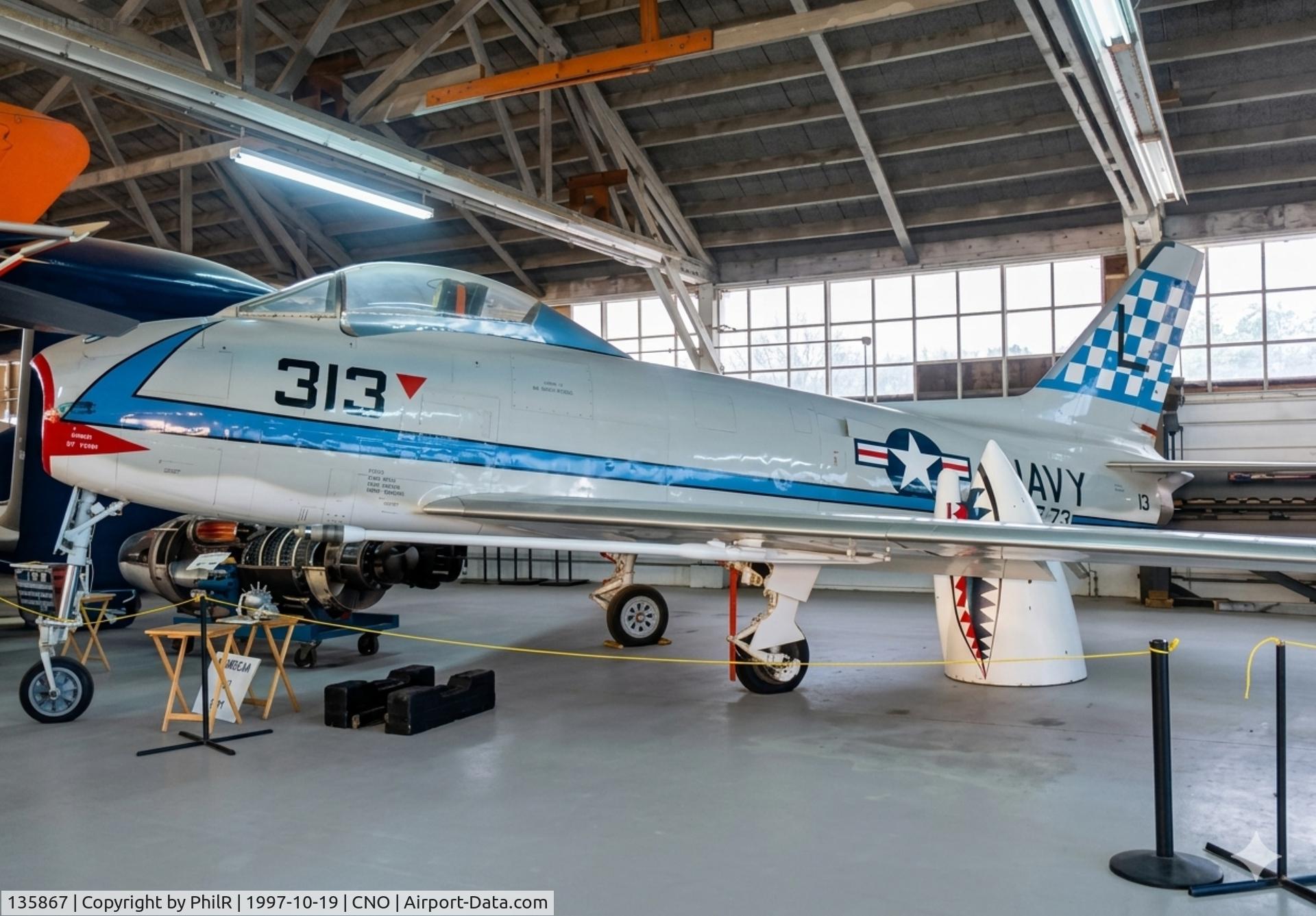135867, North American FJ-3 Fury C/N 194-94, 135867 c1955 NA FJ-3 Fury USN Planes of Fame Chino 
