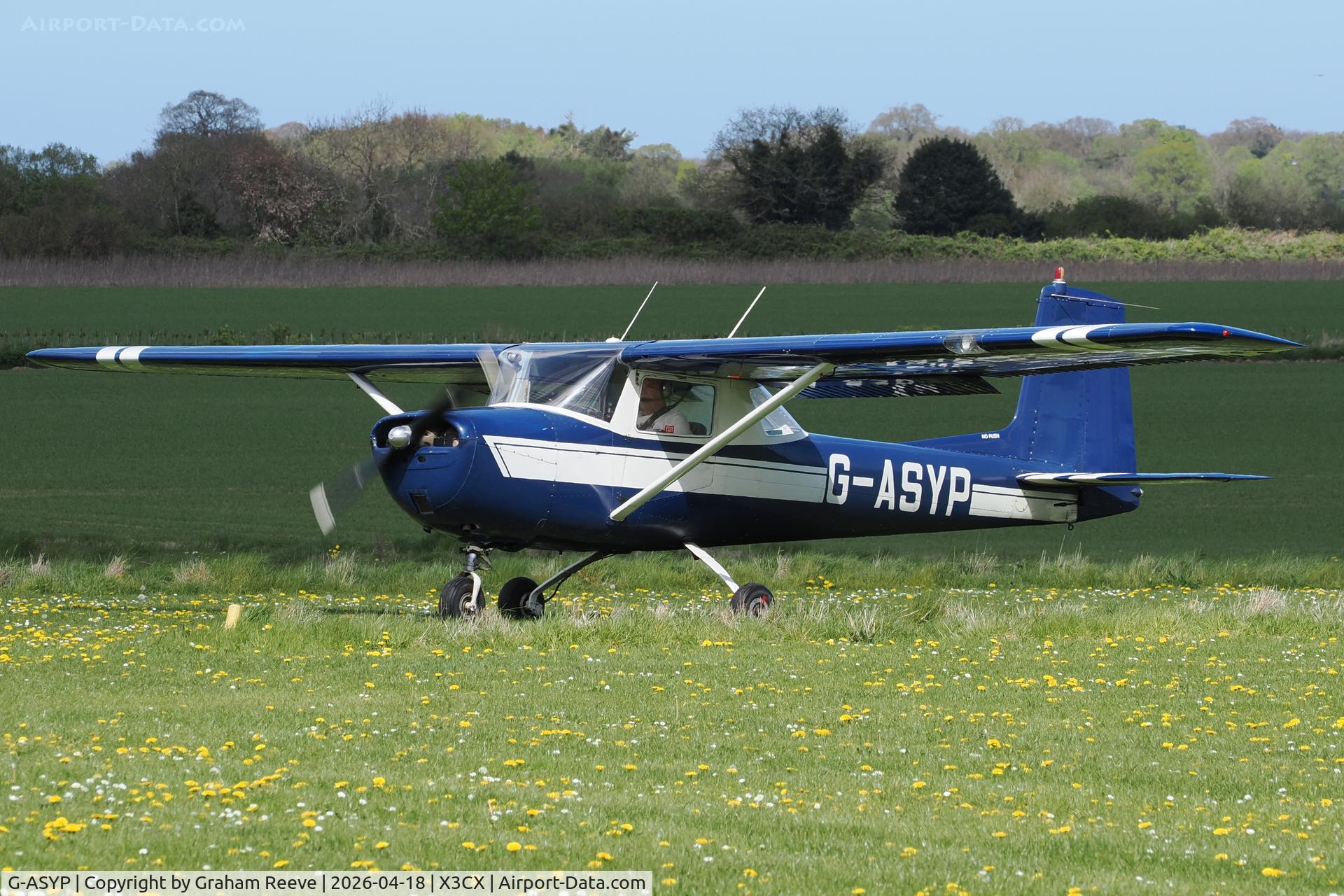 G-ASYP, 1964 Cessna 150E C/N 150-60794, Just landed at Northrepps.