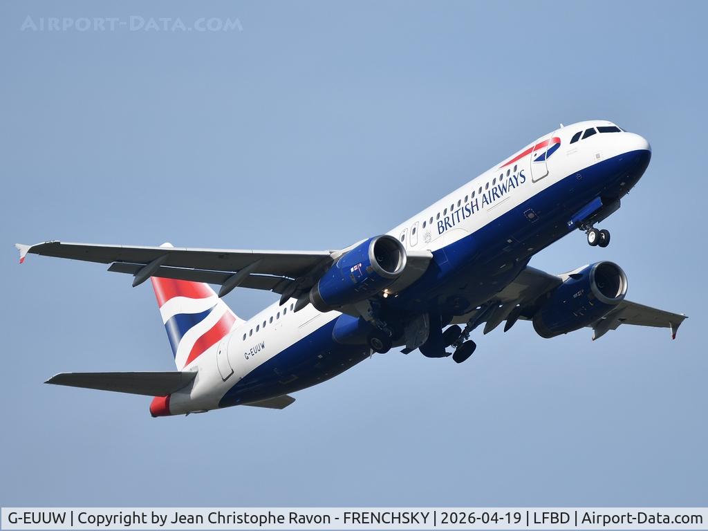 G-EUUW, 2008 Airbus A320-232 C/N 3499, Bordeaux (BOD)	London (LGW)	BA2571