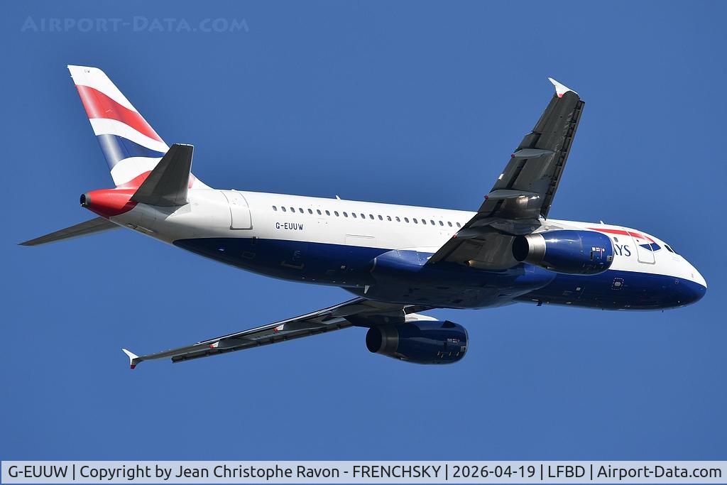 G-EUUW, 2008 Airbus A320-232 C/N 3499, Bordeaux (BOD)	London (LGW)	BA2571