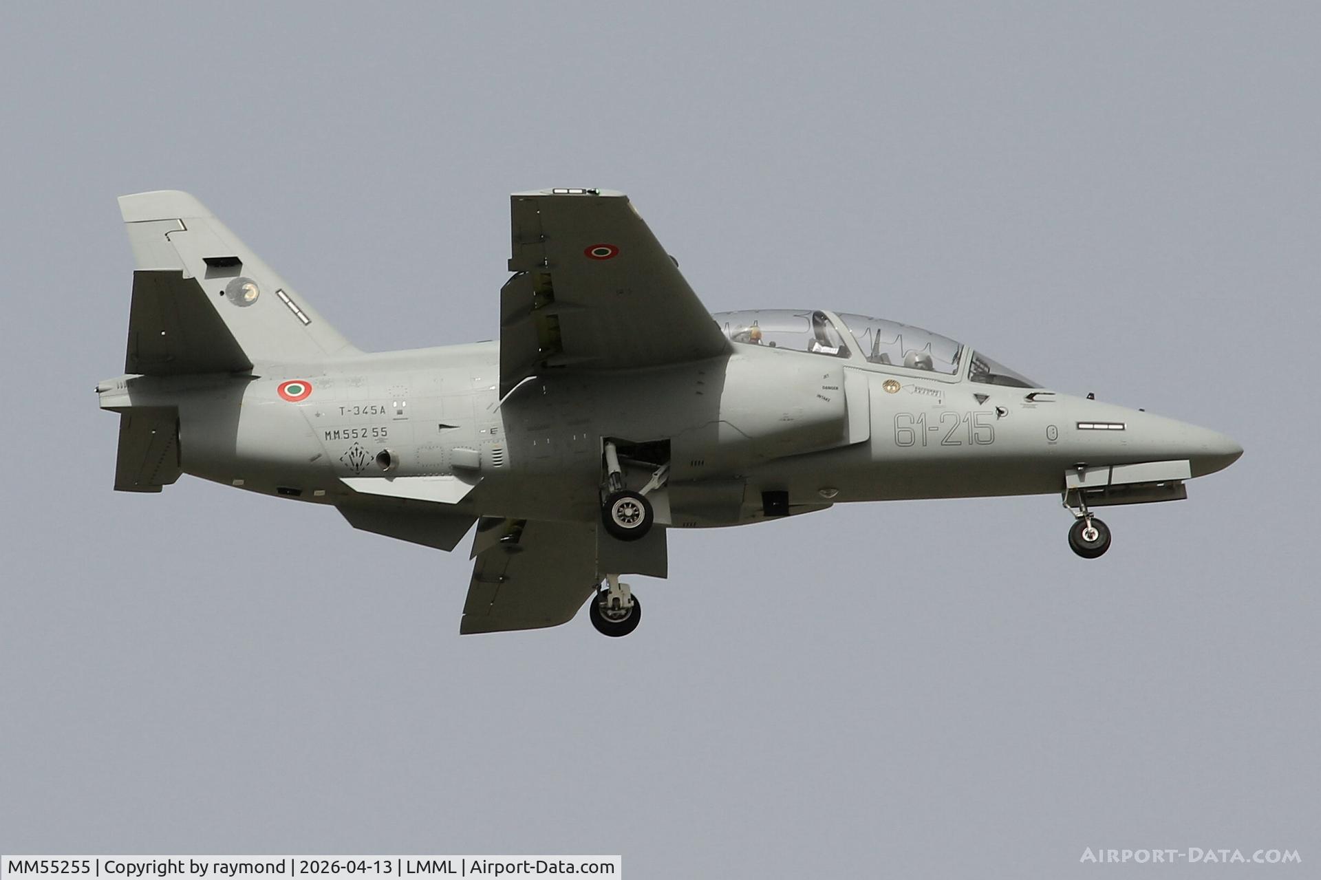 MM55255, Leonardo T-345A C/N 0000, Leonardo T-345A MM55255/61-215 of 61Stormo, Italian Air Force approaching RW13 in Malta.