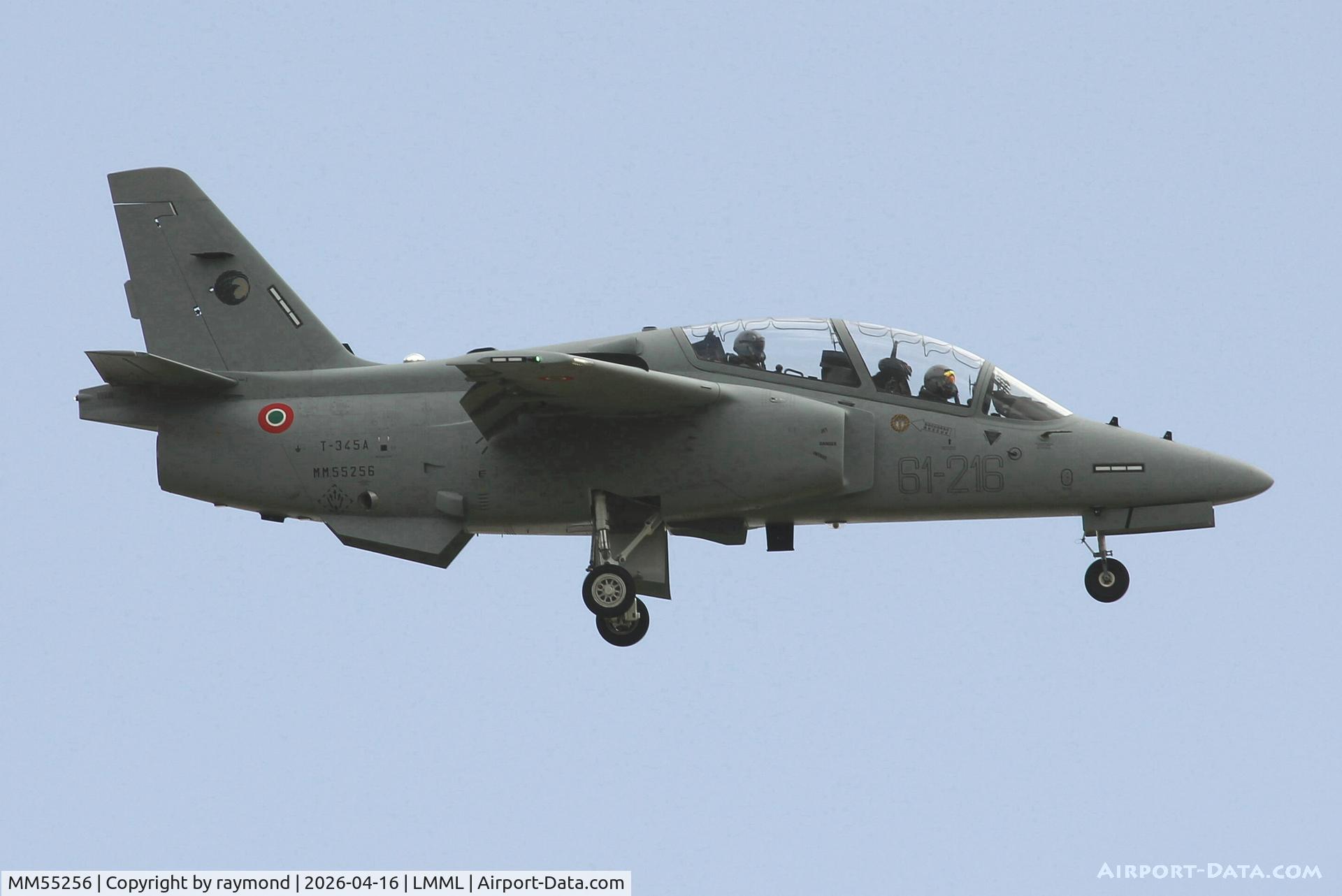 MM55252, Leonardo T-345A C/N 000, Leonardo T-345A reg MM55256/61-216 of 61Stormo Italian Air Force on final approach for RW13 landing in Malta.