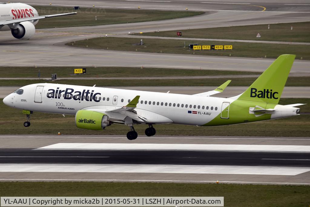 YL-AAU, 2019 Airbus A220-300 C/N 55064, Landing