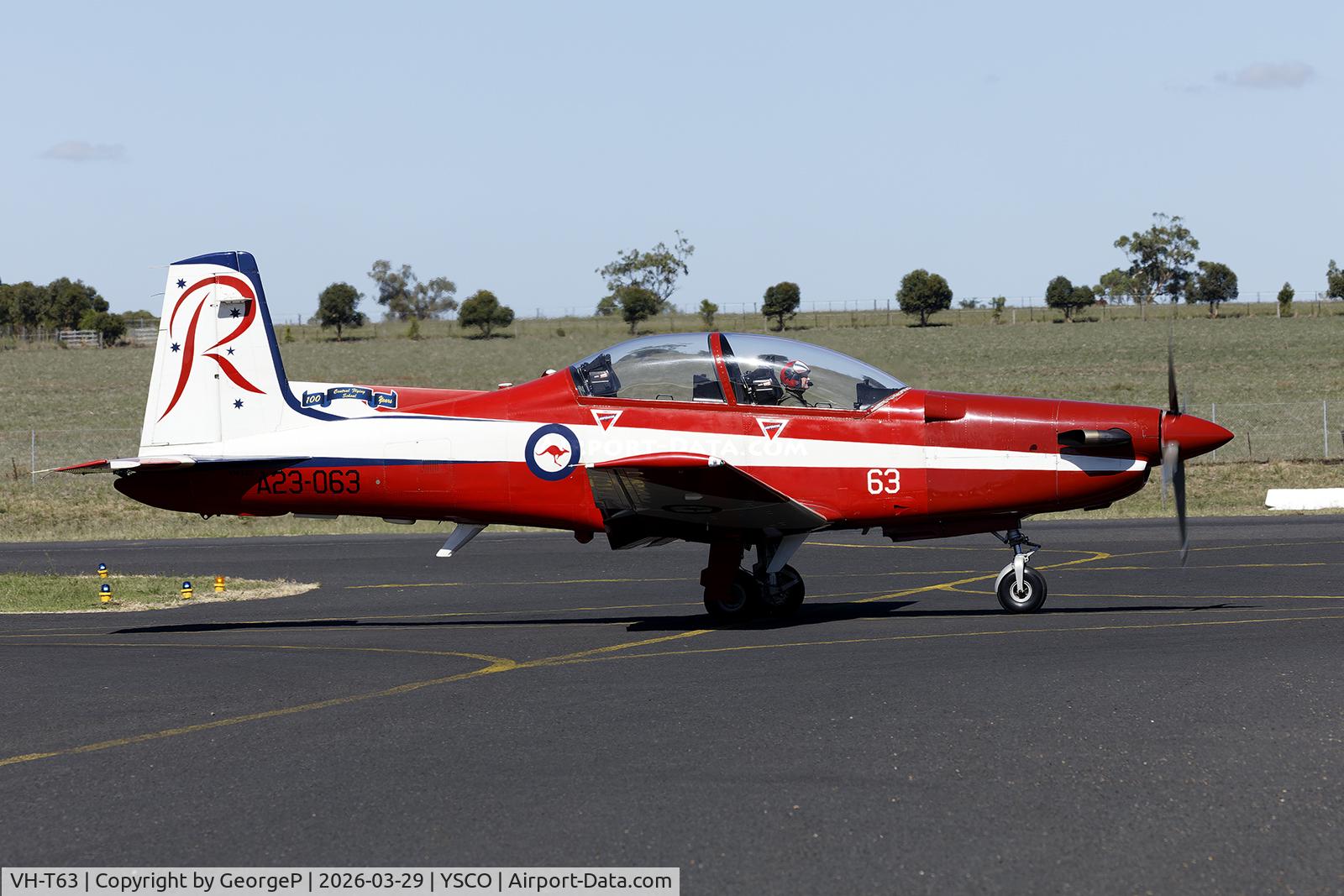 VH-T63, HAWKER DE HAVILLAND LIMITED PC-9/A C/N 563, Warbirds Over Scone 2026.