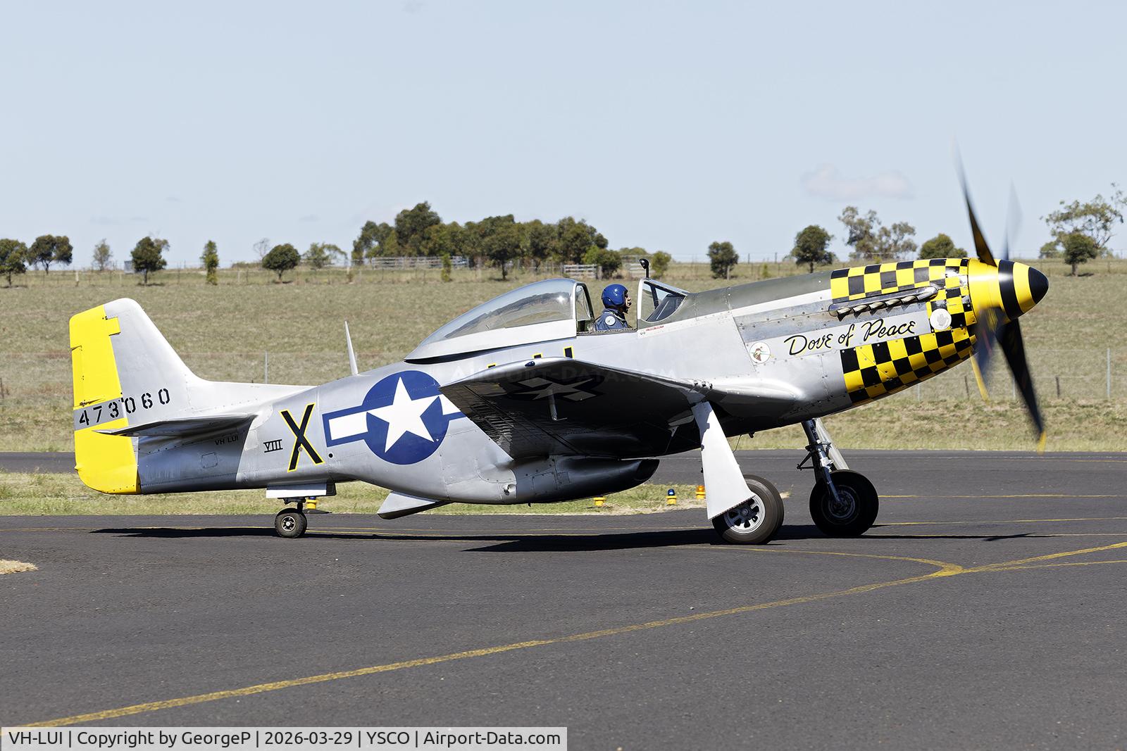 VH-LUI, NORTH AMERICAN AVIATION, INC. P51D 20NT C/N 44 13016, Warbirds Over Scone 2026.