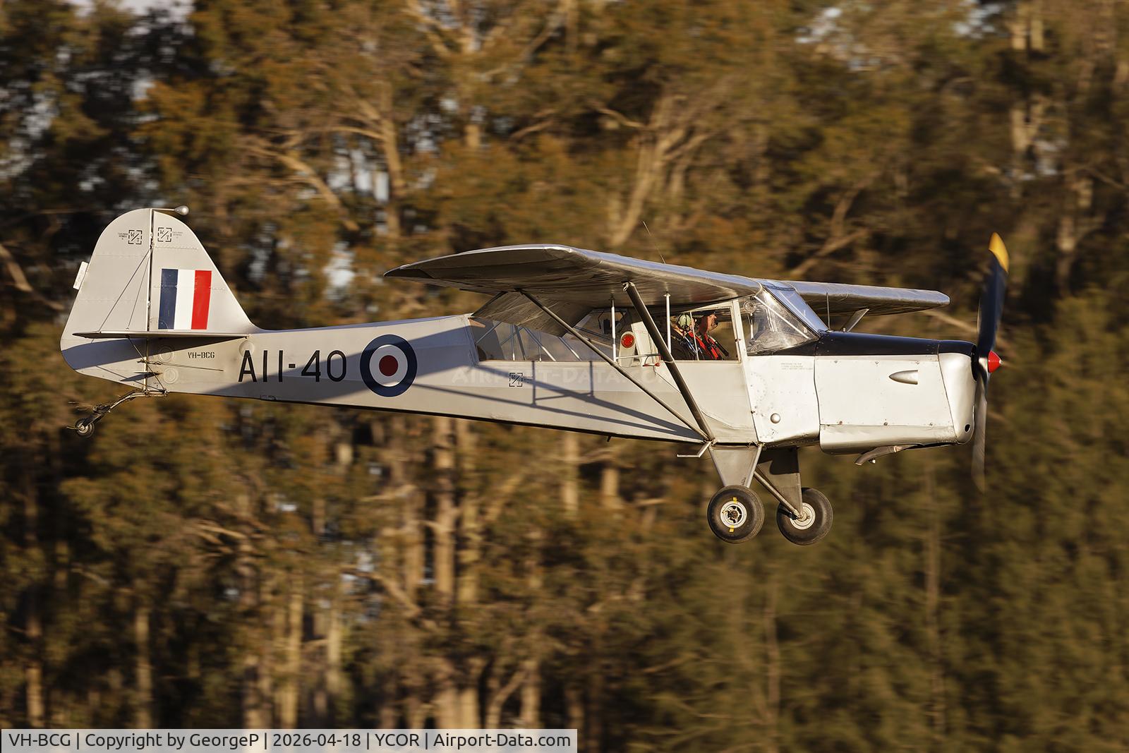 VH-BCG, 1943 Taylorcraft E Auster 3 C/N 615, Antique Aeroplane Assn of Australia National Fly-in.