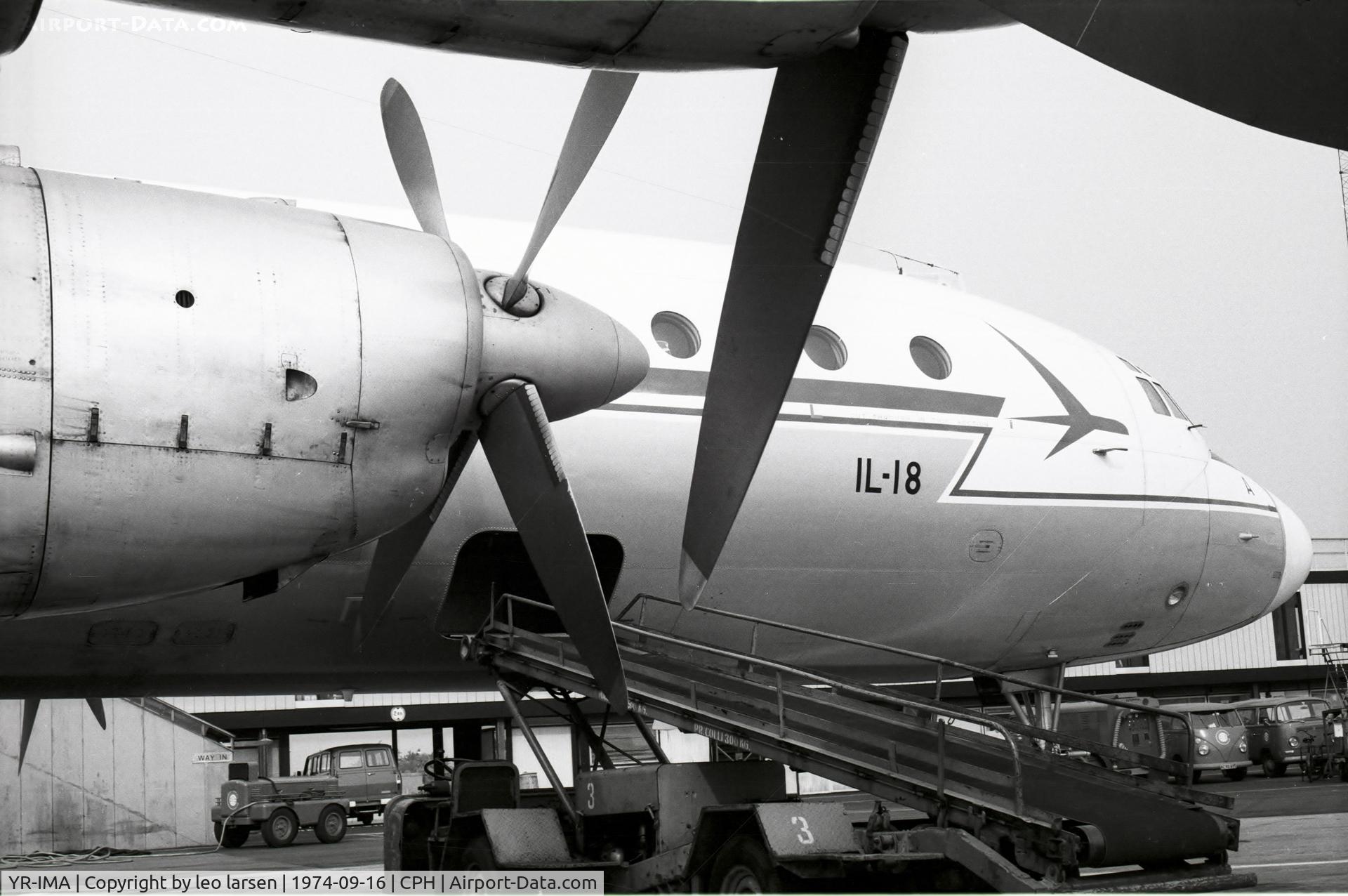 YR-IMA, 1961 Ilyushin IL-18V C/N 181003602, Copenhagen 16.9.1974