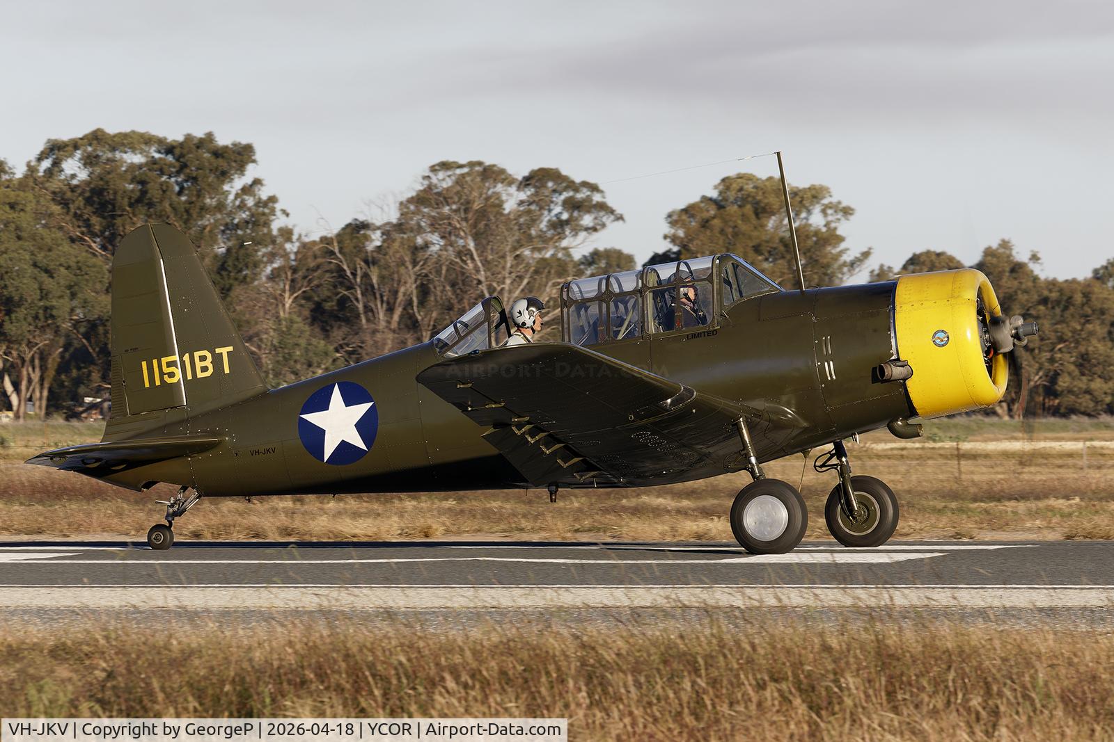 VH-JKV, 1942 Consolidated BT-13A Valiant C/N 7710, Antique Aeroplane Assn of Australia National Fly-in.