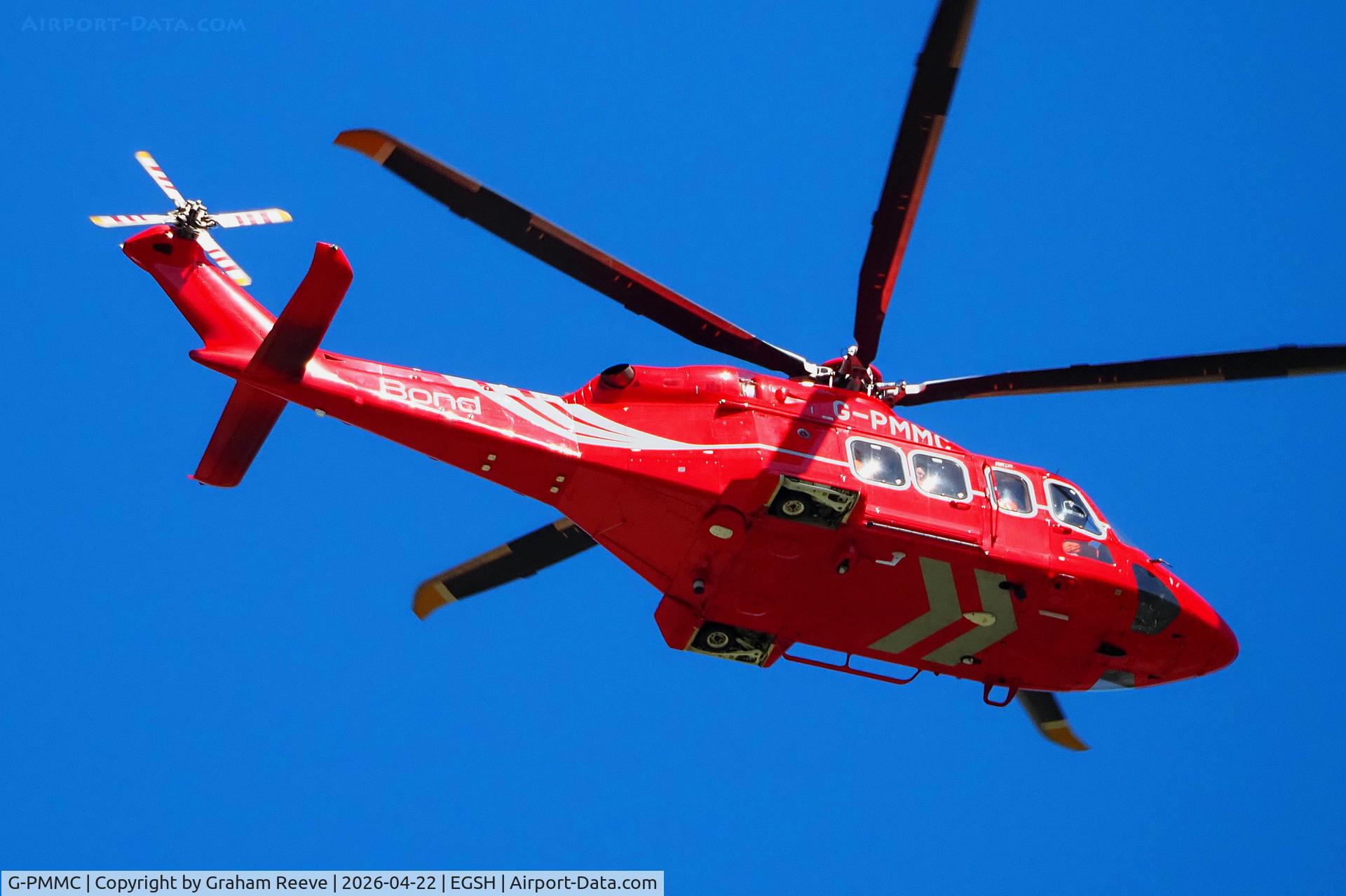 G-PMMC, 2025 Leonardo SPA AW 139 C/N 32109, Departing from Norwich.