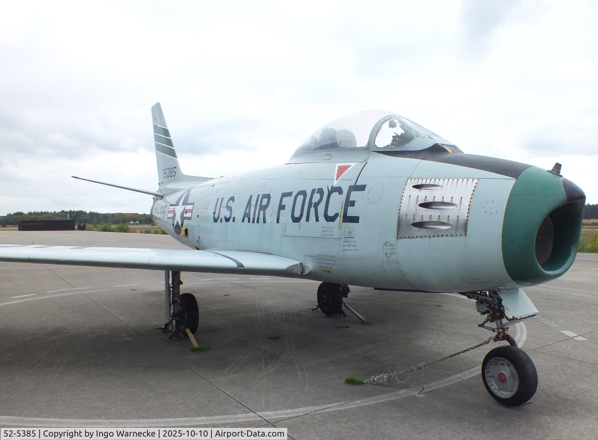 52-5385, 1952 North American F-86F Sabre C/N 191-876, North American F-86F Sabre at the Nationaal Militair Museum / National Military Museum, Soesterberg
