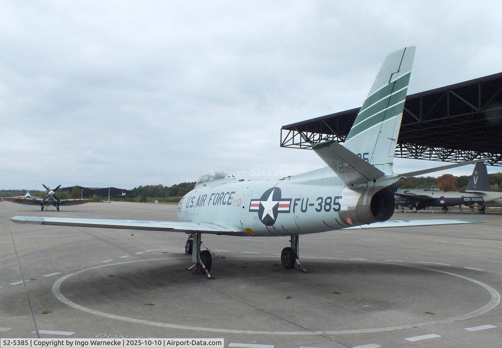 52-5385, 1952 North American F-86F Sabre C/N 191-876, North American F-86F Sabre at the Nationaal Militair Museum / National Military Museum, Soesterberg