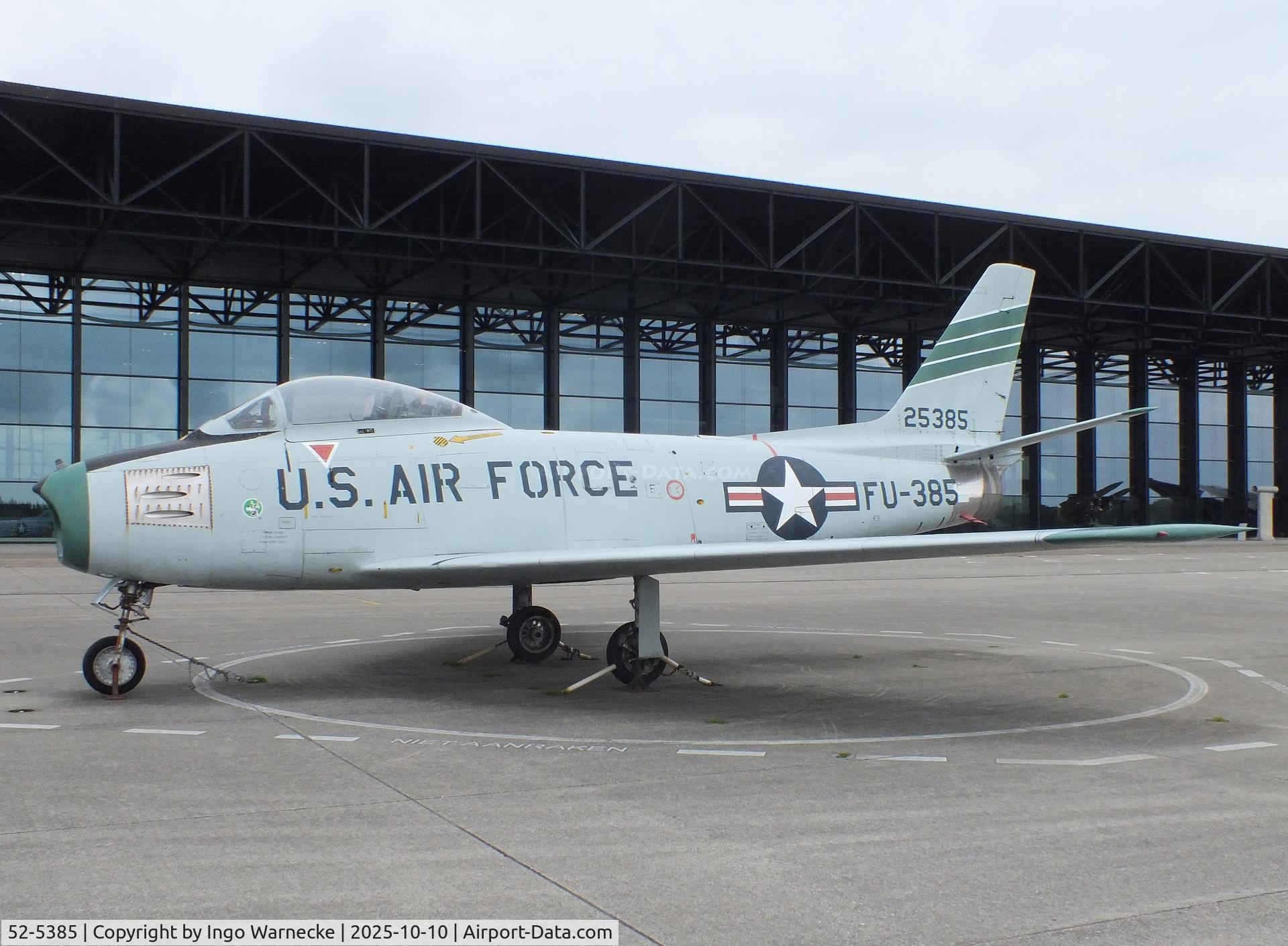 52-5385, 1952 North American F-86F Sabre C/N 191-876, North American F-86F Sabre at the Nationaal Militair Museum / National Military Museum, Soesterberg
