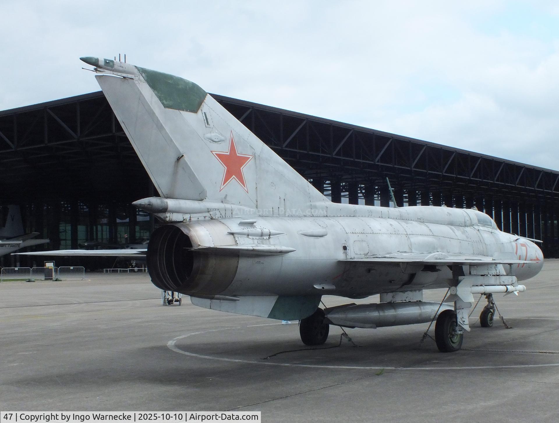 47, Mikoyan-Gurevich MiG-21GPFM C/N Not found 47, Mikoyan i Gurevich MiG-21PFM FISHBED-F at the Nationaal Militair Museum / National Military Museum, Soesterberg