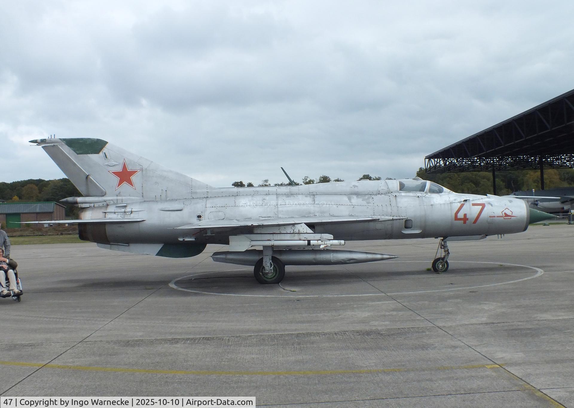 47, Mikoyan-Gurevich MiG-21GPFM C/N Not found 47, Mikoyan i Gurevich MiG-21PFM FISHBED-F at the Nationaal Militair Museum / National Military Museum, Soesterberg