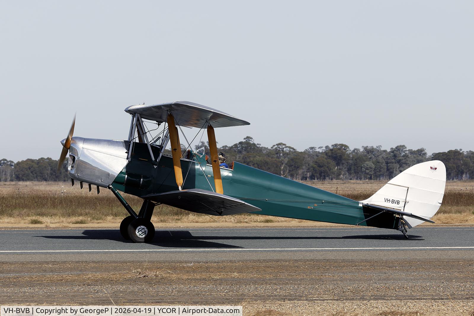 VH-BVB, 1945 De Havilland DH-82A Tiger Moth II C/N 85829, Antique Aeroplane Assn of Australia National Fly-in.