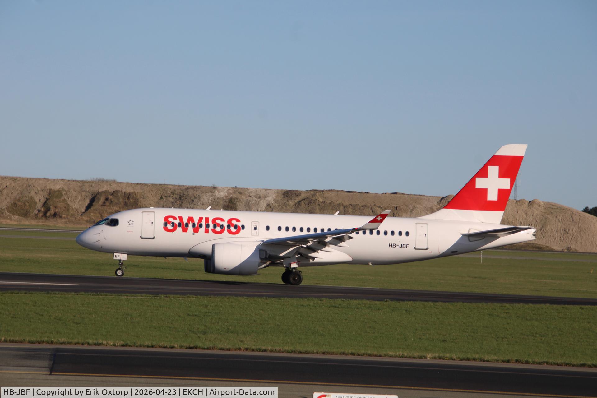 HB-JBF, 2017 Bombardier CSeries CS100 (BD-500-1A10) C/N 50015, HB-JBF landed rw 04L