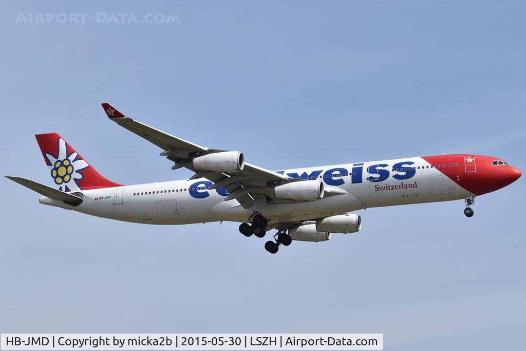 HB-JMD, 2003 Airbus A340-313 C/N 556, Landing